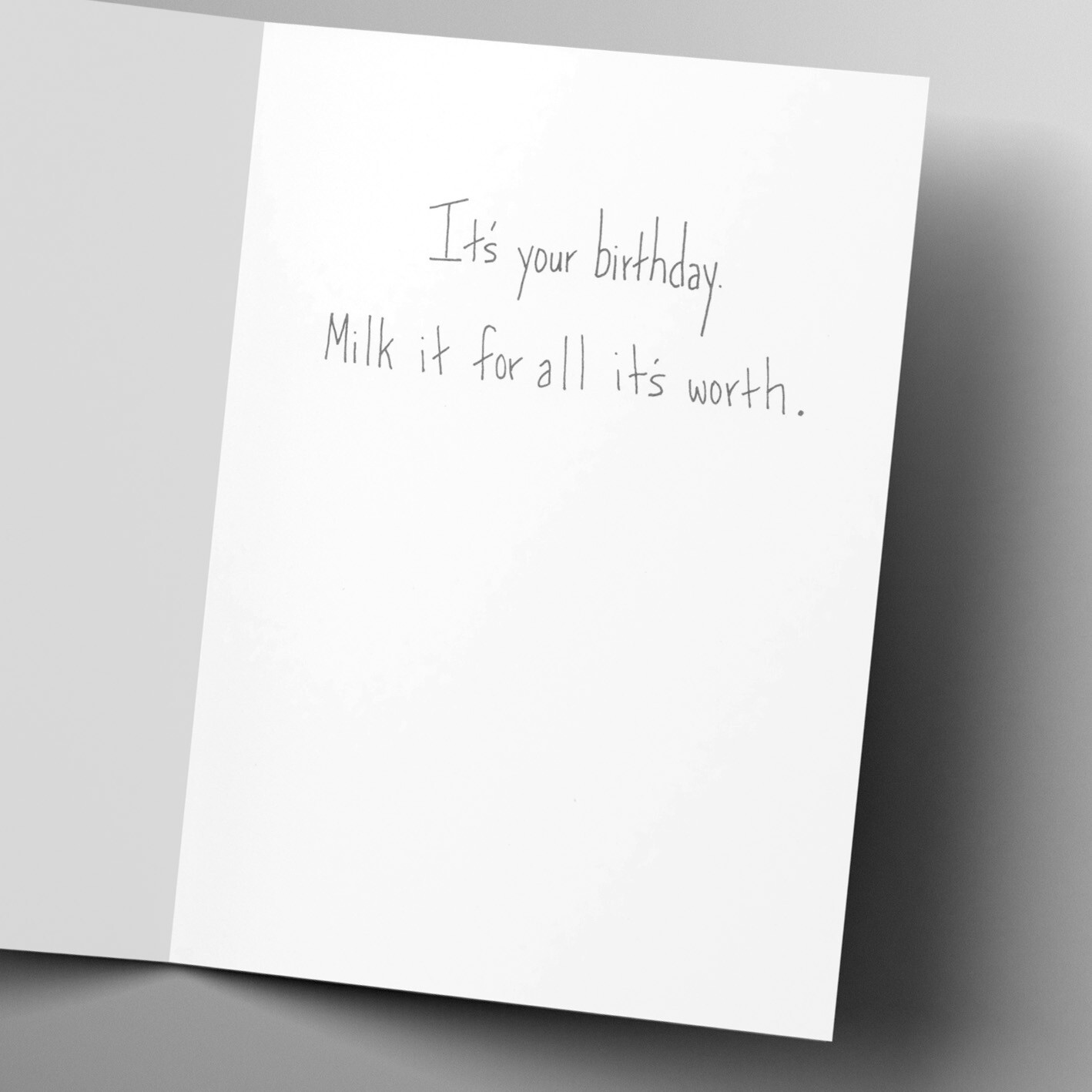 Weird Funny BIRTHDAY Card, “Cat Cow Milk”, On A Lark by Kevin Whitlark +Envelope