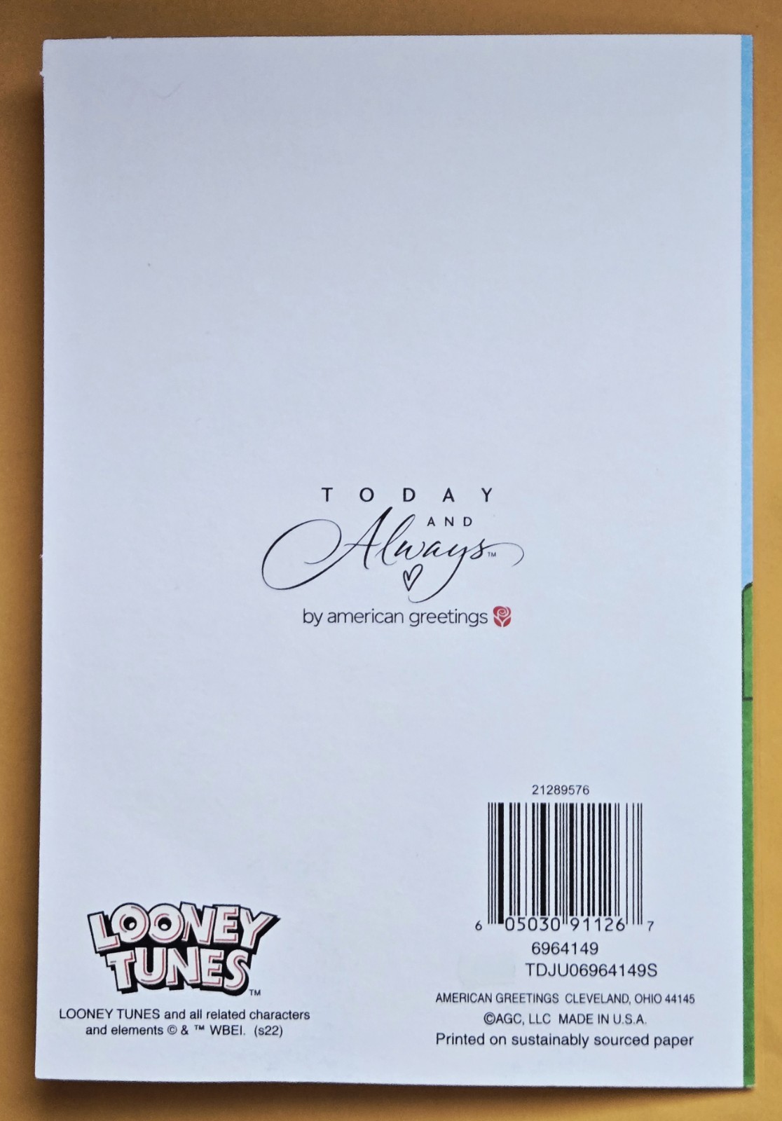 Looney Tunes Happy Birthday Greeting Card (+Envelope 5×7″)