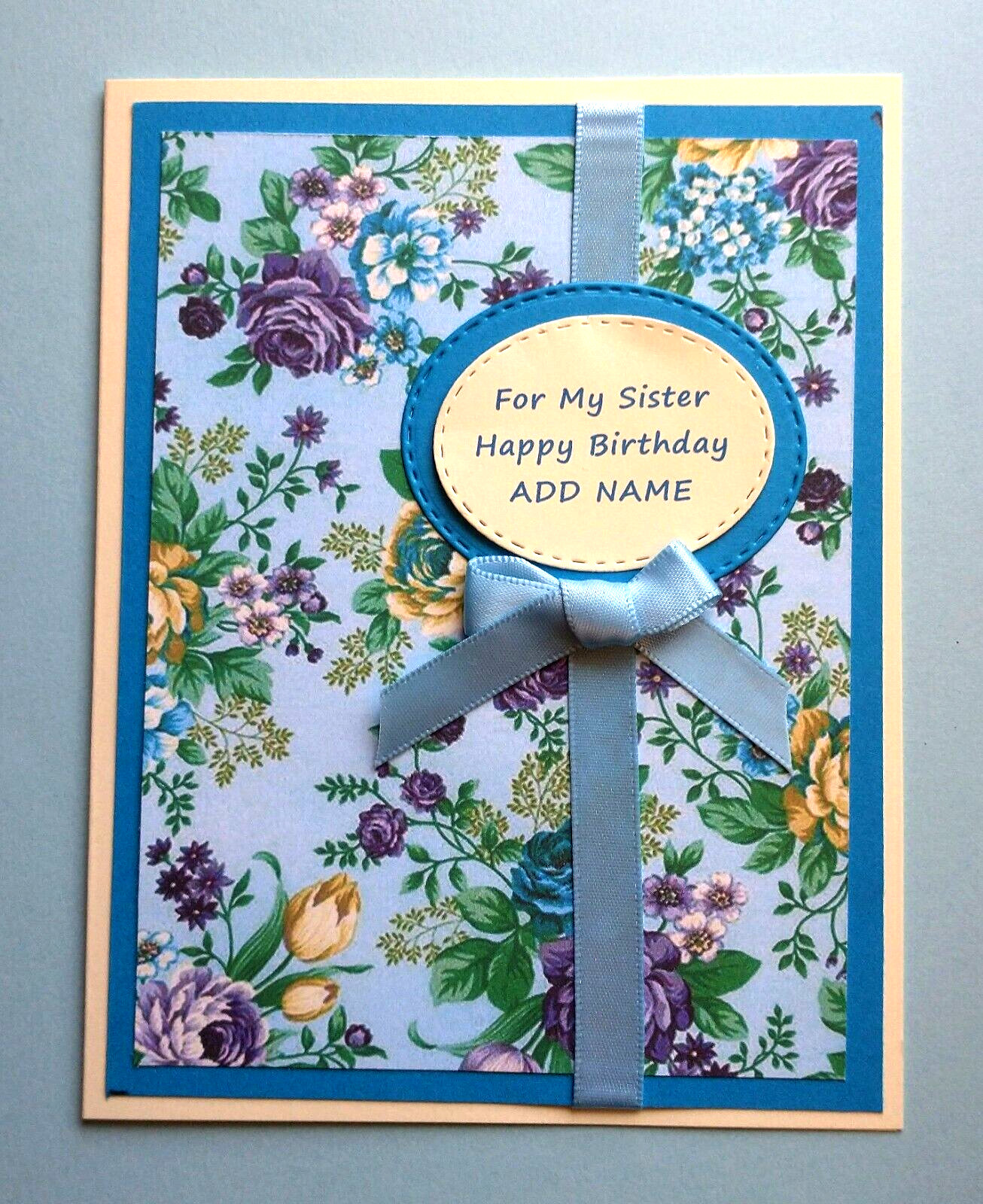 Birthday Card for Sister or Sister-In-Law Personalized Name and Verse Inside