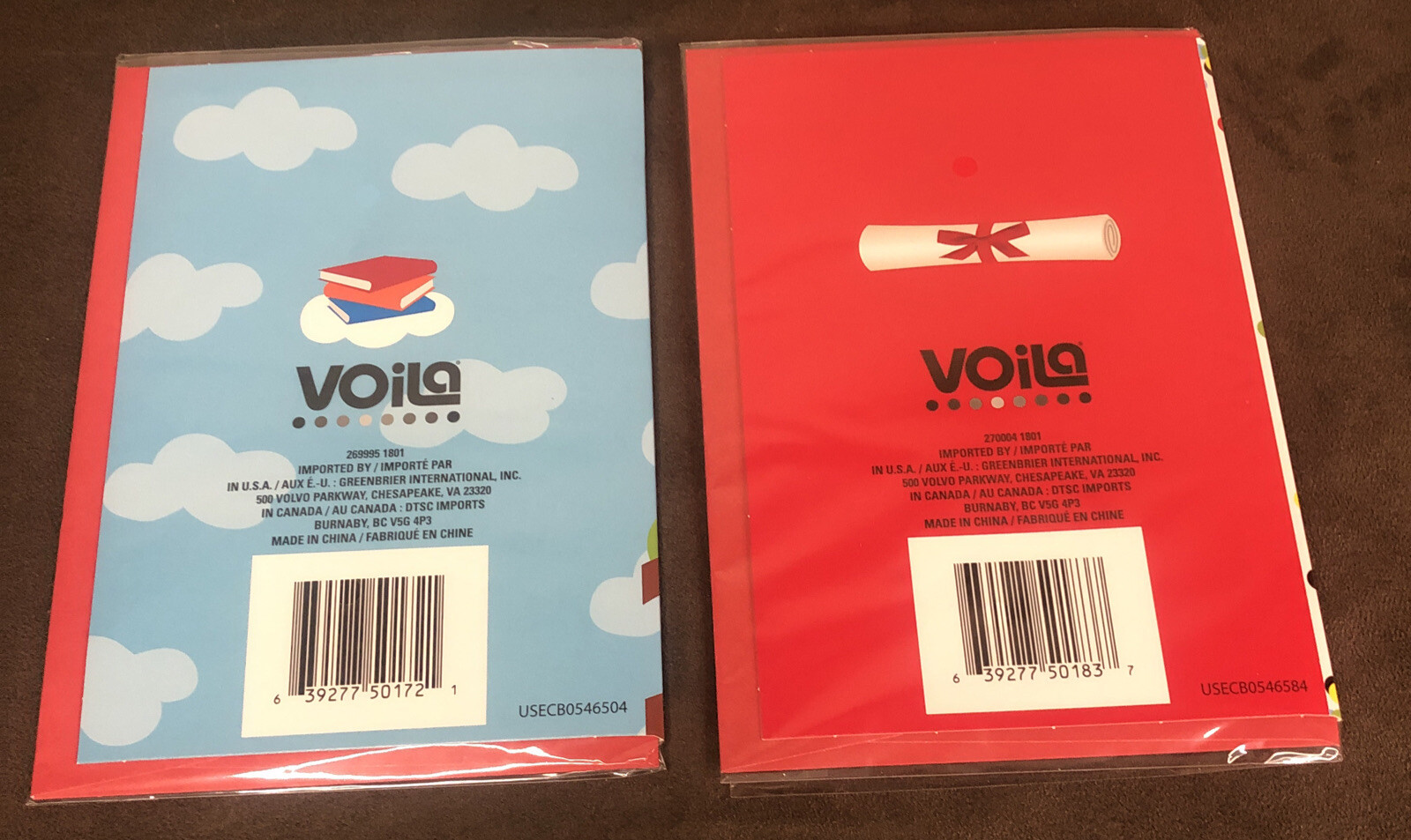 Lot of 8 VOILA Graduation Greeting Cards 3D in Plastic w/ Envelope Embellishment