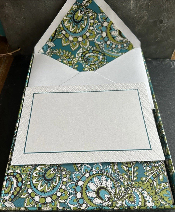 Vera Bradley Embossed Paisley Correspondence Cards 8ct