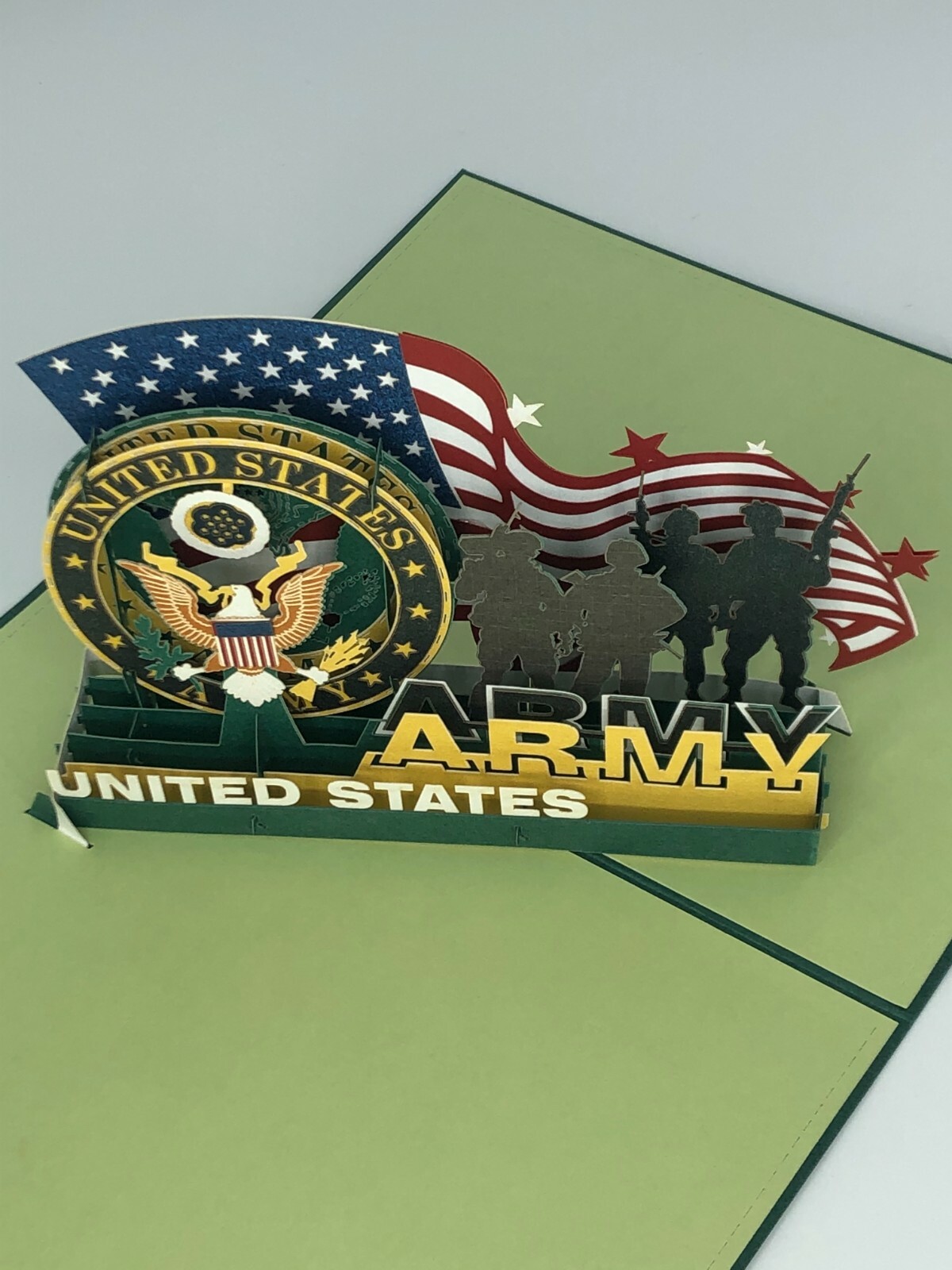 US Army 3D Pop Up Card US Military Father’s Day US Tank Active Duty Land Force