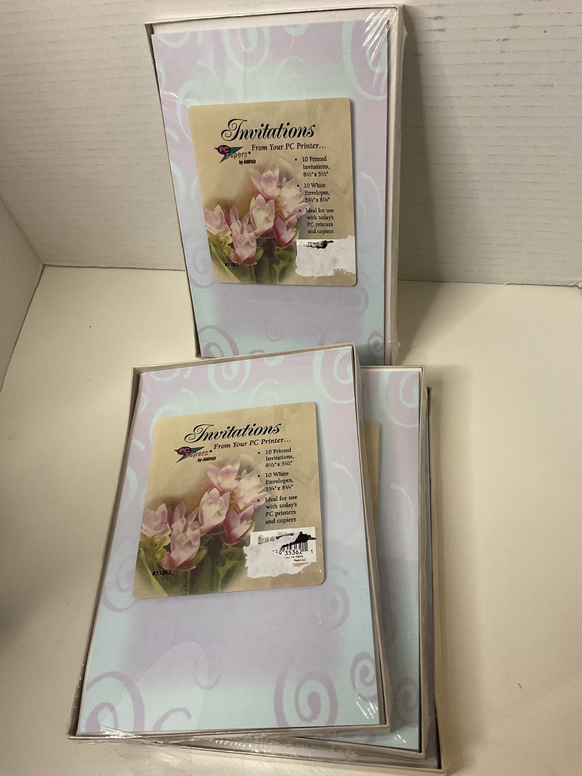 lot of 4 Ampad pc papers invitations 10 ct paper and envelopes floral printed