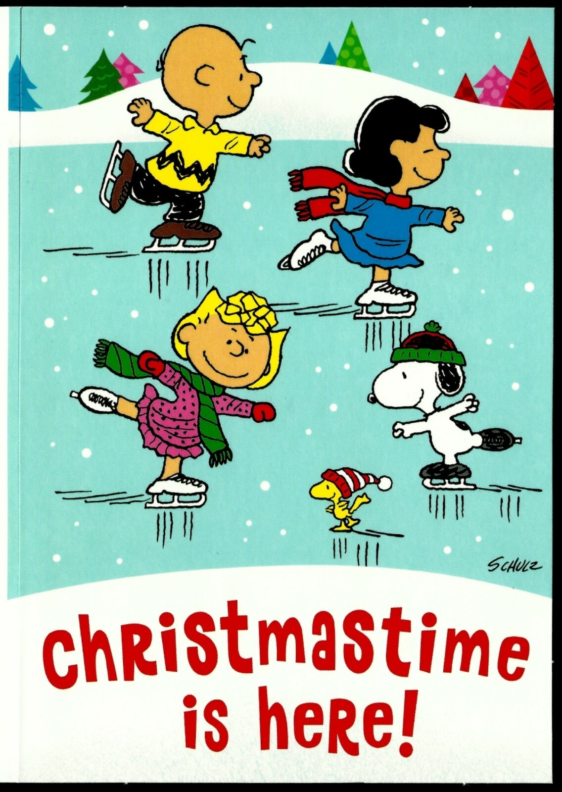 PEANUTS, SNOOPY & WOODSTOCK, CHRISTMAS CARD 2021, VERY NICE, FROM HALLMARK