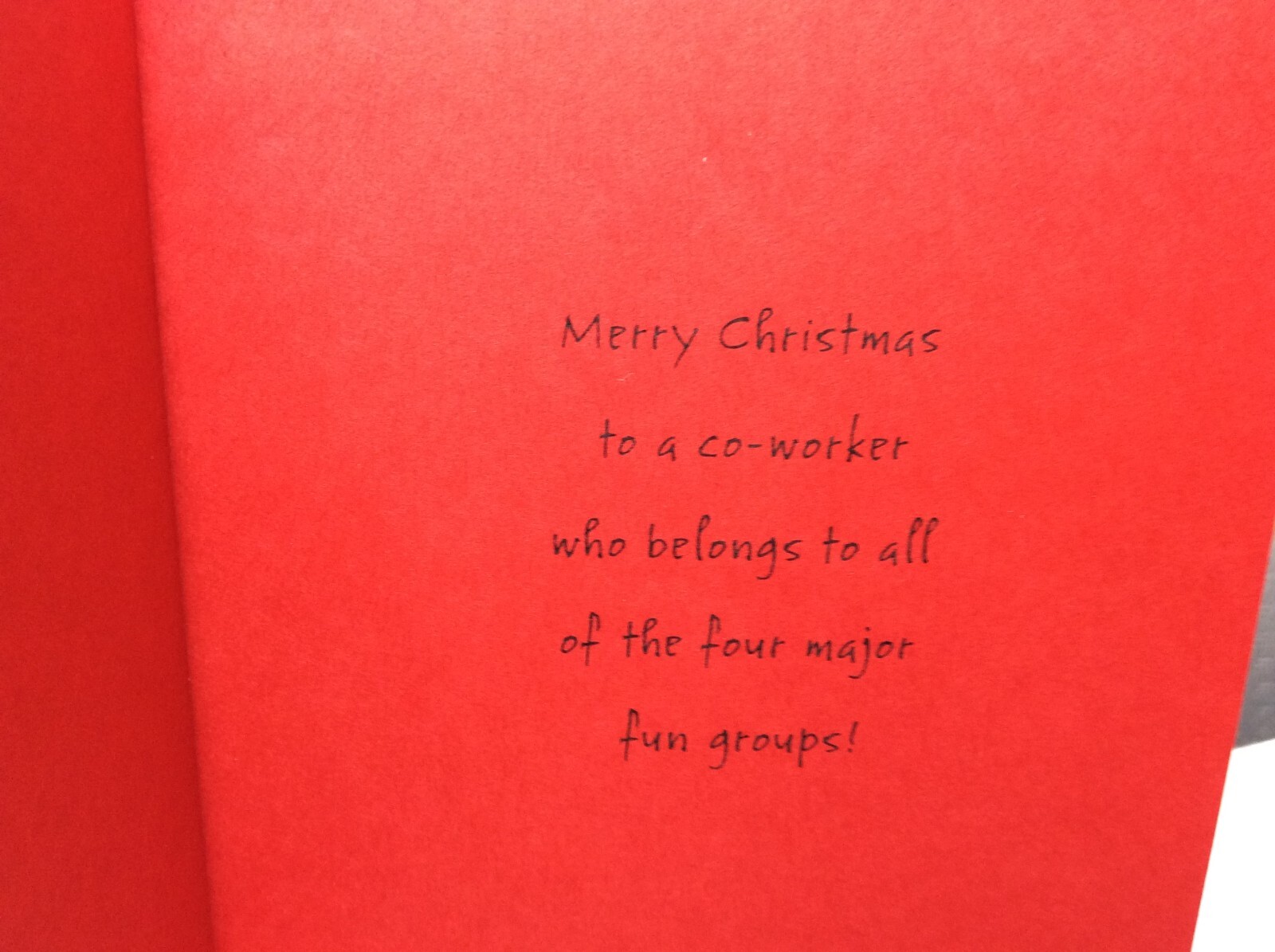 HALLMARK CO-WORKER CHRISTMAS GREETING CARD New w/envelope “four major food…..”