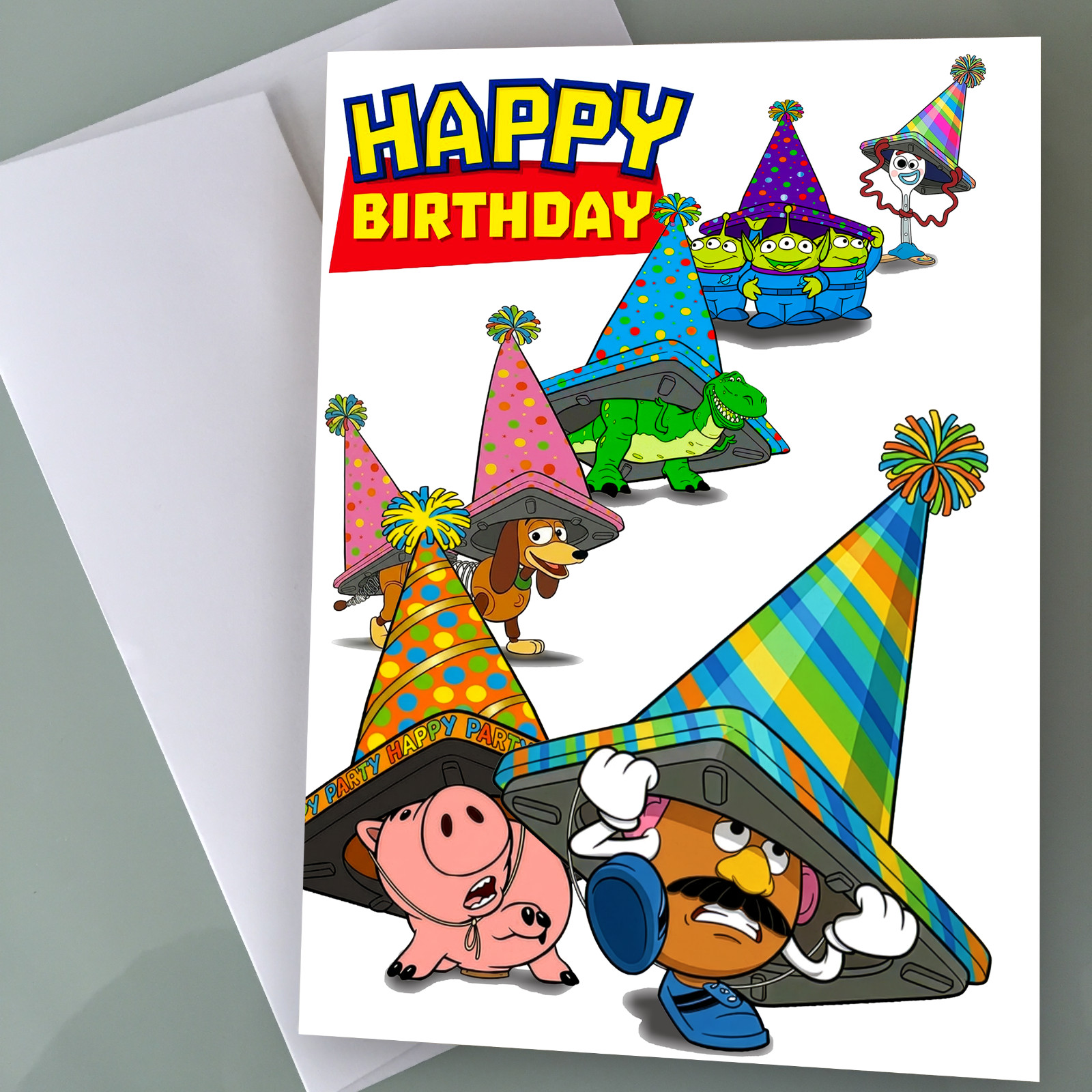 Toy Story Birthday Card – Traffic Corn Party Hat Funny Birthday Card Gift