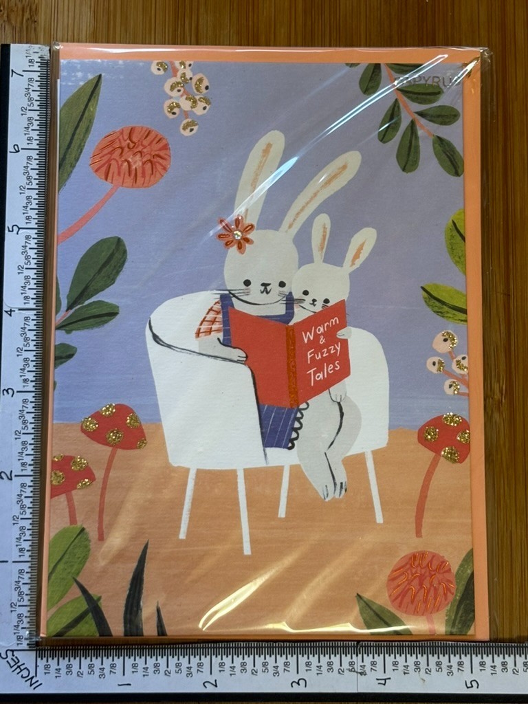 Papyrus Greeting Card New Mother’s Happy Mothers Day ANYONE Bunny Reading Book