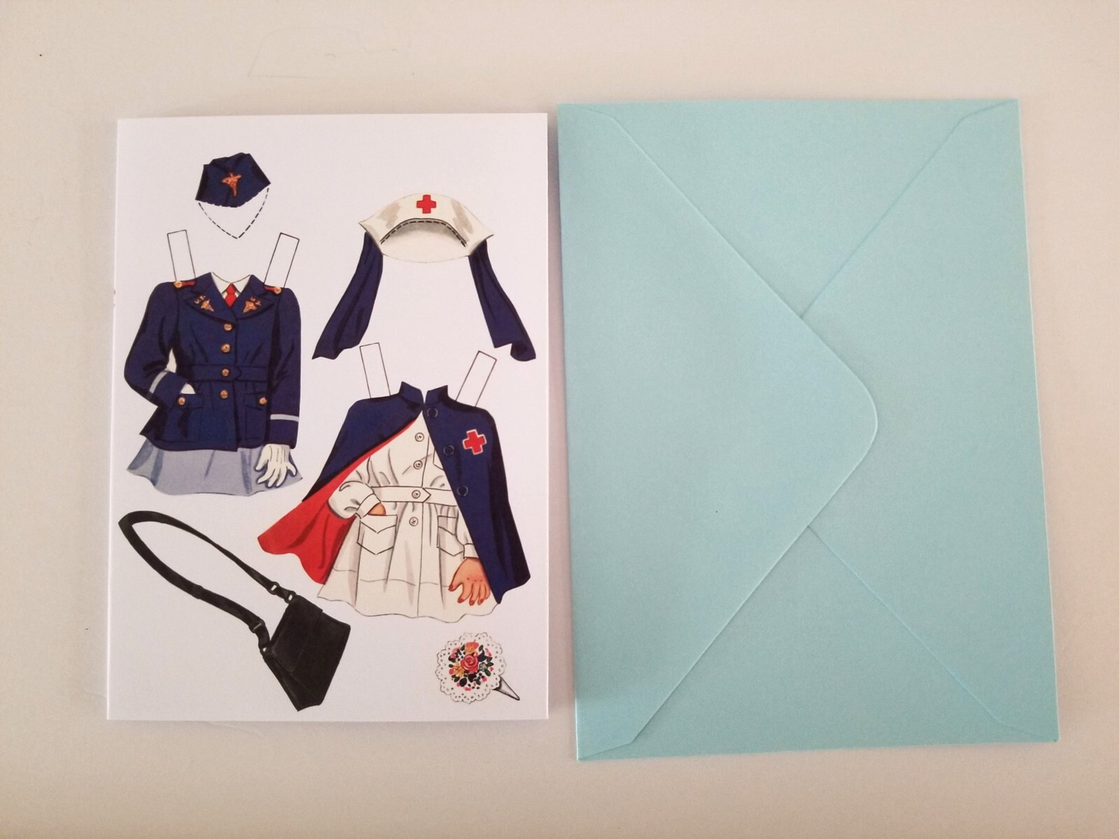 Paper Doll Greeting Card Vintage Nurse Repro Art NEW w/ Envelope Hilda Miloche