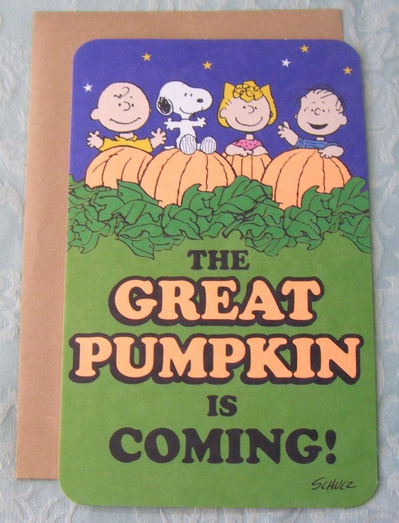 HALLMARK Peanuts “The Great Pumpkin” Halloween Greeting Card New (809)
