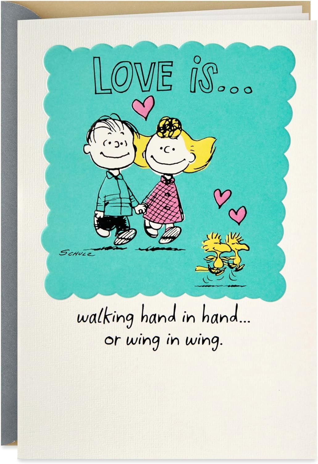 Unique Peanuts Vignette Anniversary Greeting Card with Envelop for All Couples