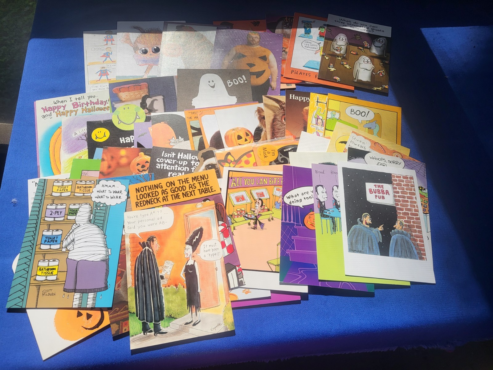 Lot of 50 Recycled Paper Greetings Halloween Cards Funny Designs