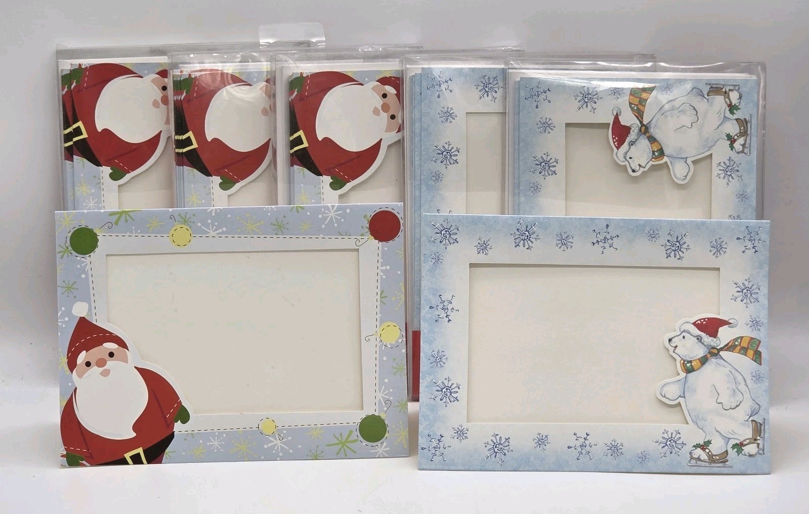 Christmas Photo (4″x6″) Cards & Envelopes 8pk Stands As Picture Frame Lot Of 5