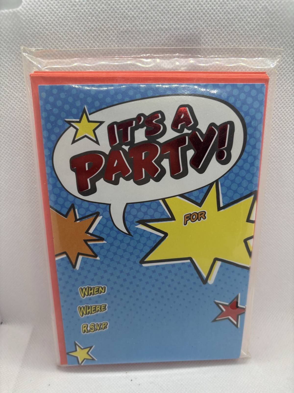 Lot of 2 American Greetings Comic Party Invitations 20 Total New Sealed