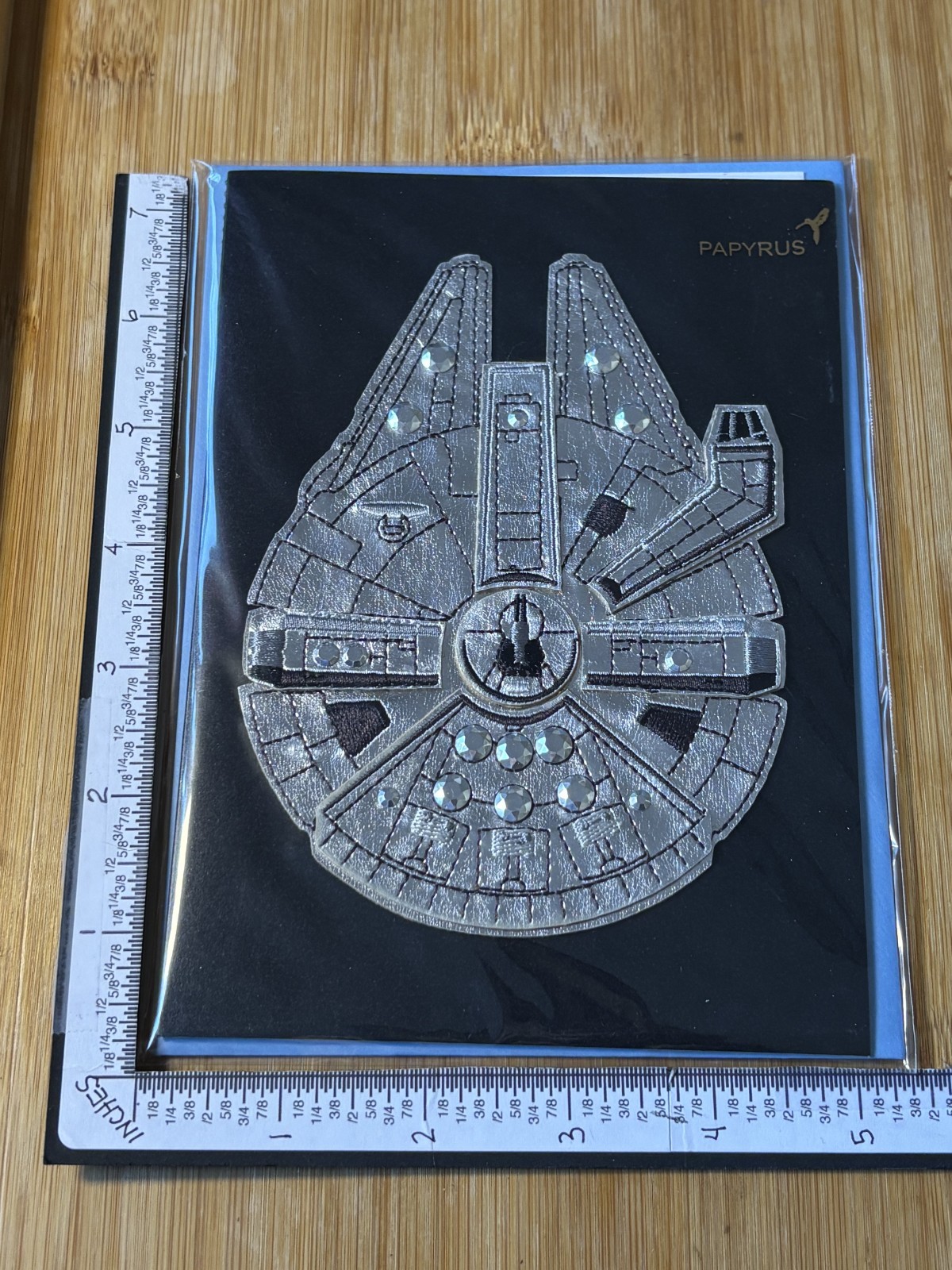 Single Papyrus BIRTHDAY Card Envelope NEW Greeting STAR WARS Falcon Embellished