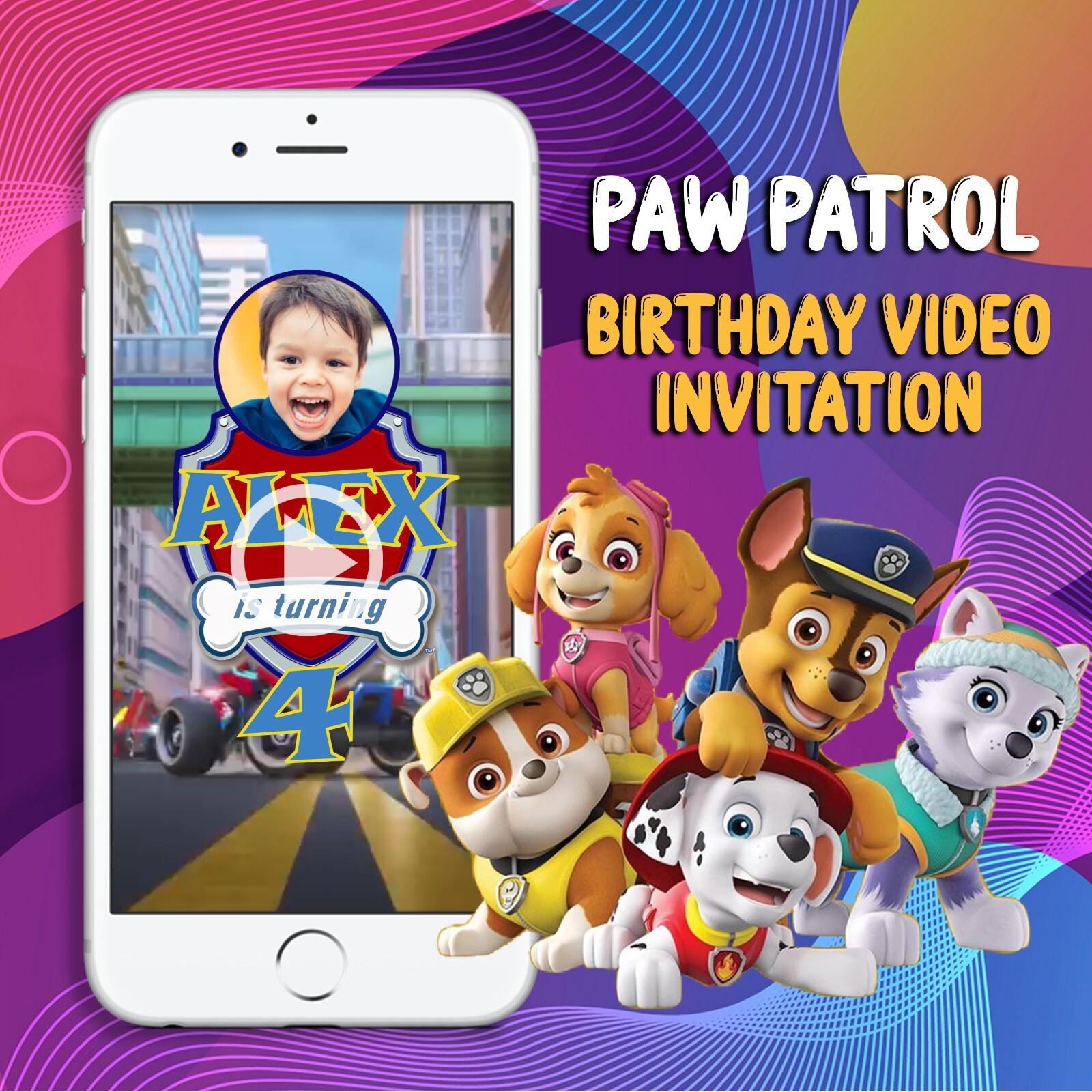 Paw Patrol Animated Birthday Invitation Video
