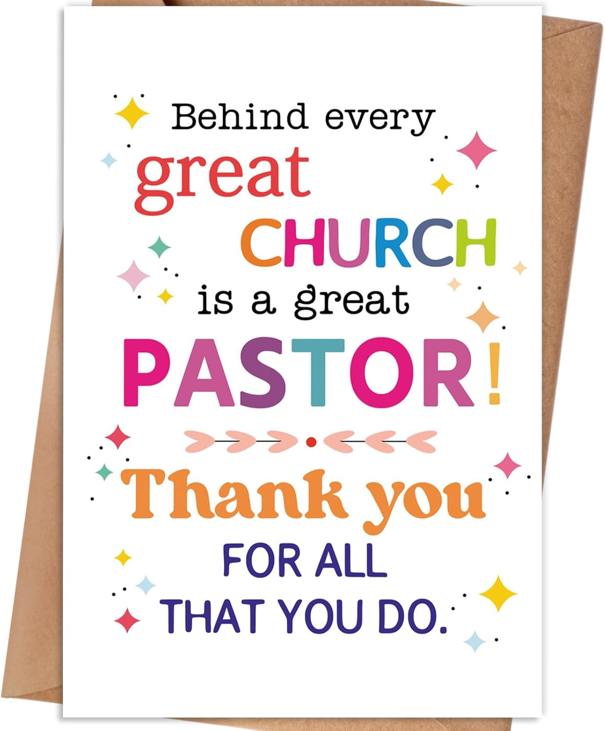 Pastor Thank You Card, Appreciation Card Gift for Church Pastors