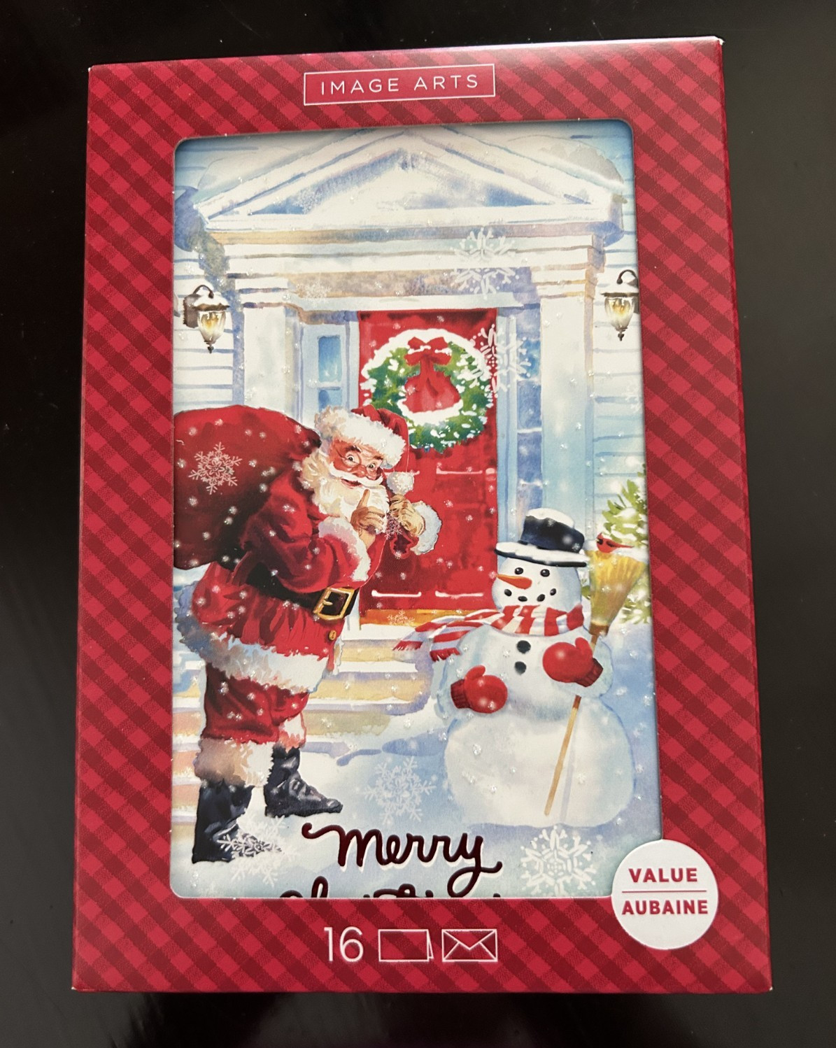 Image Arts Boxed Christmas Cards Santa/Snowman 16 Cards & Envelopes ~ New