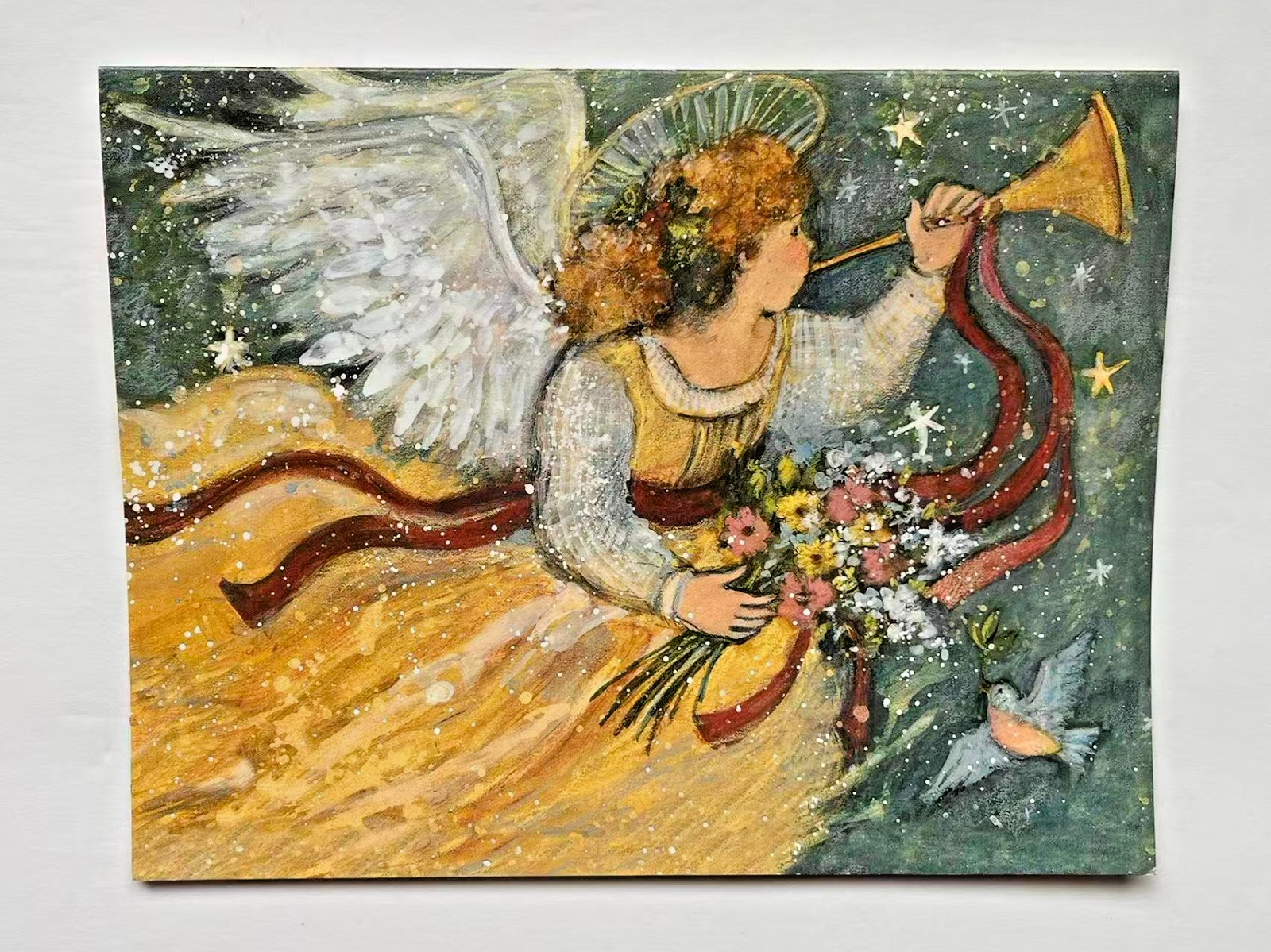 NEW! Lang Trumpeting Angel box of 21 Christmas Cards w/ Envelopes, Made in USA