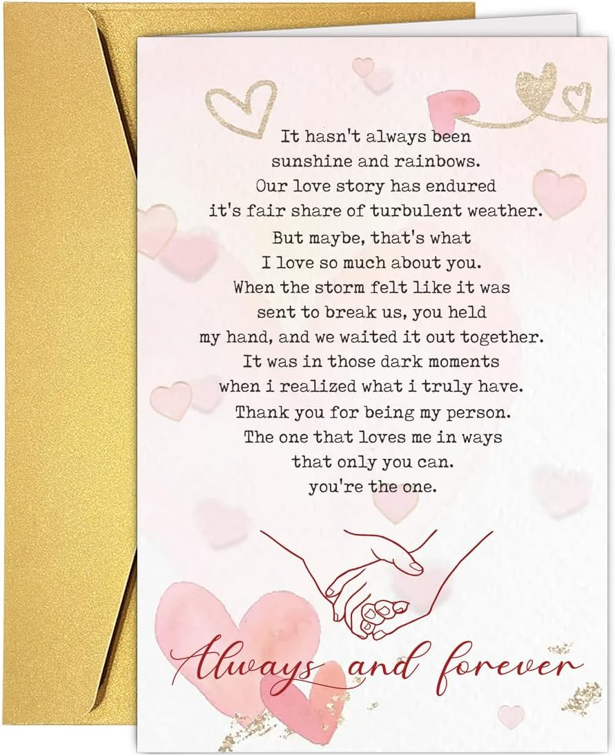 Sweet Anniversary Card for Him Her, Romantic Anniversary Card for Husband Wife G