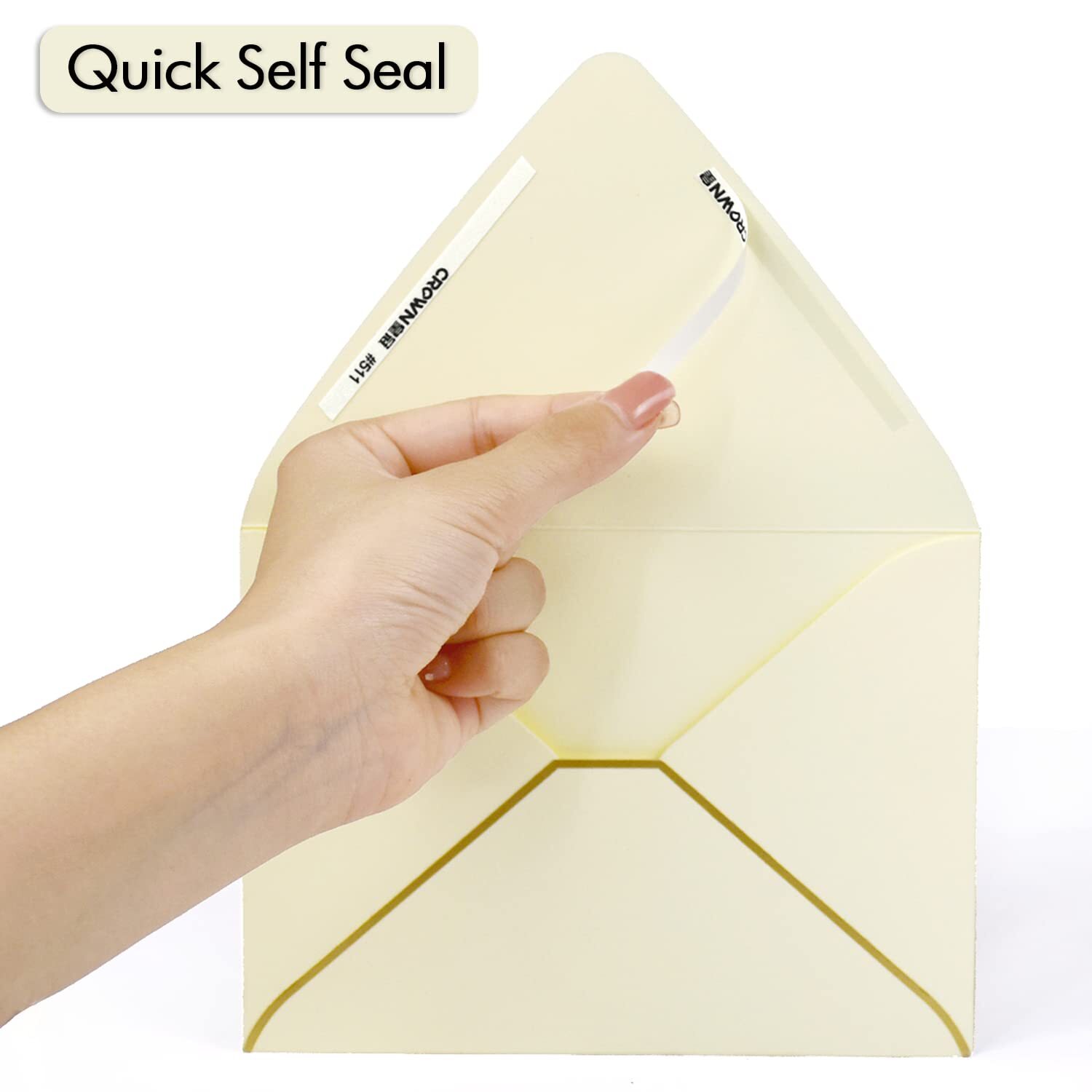 A7 Ivoy Envelopes 5 x 7 With Gold Border- 50 PackFor 5×7 Cards| Quick Self Se…