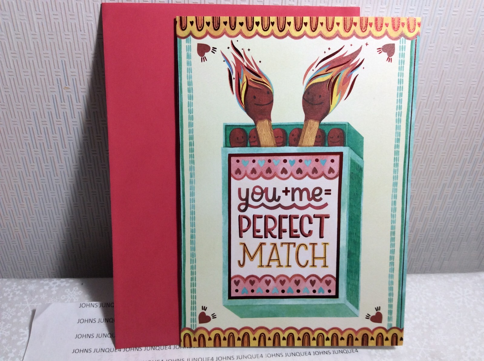 RSVP OUR ANNIVERSARY GREETING CARD New with Envelope “Perfect Match…”