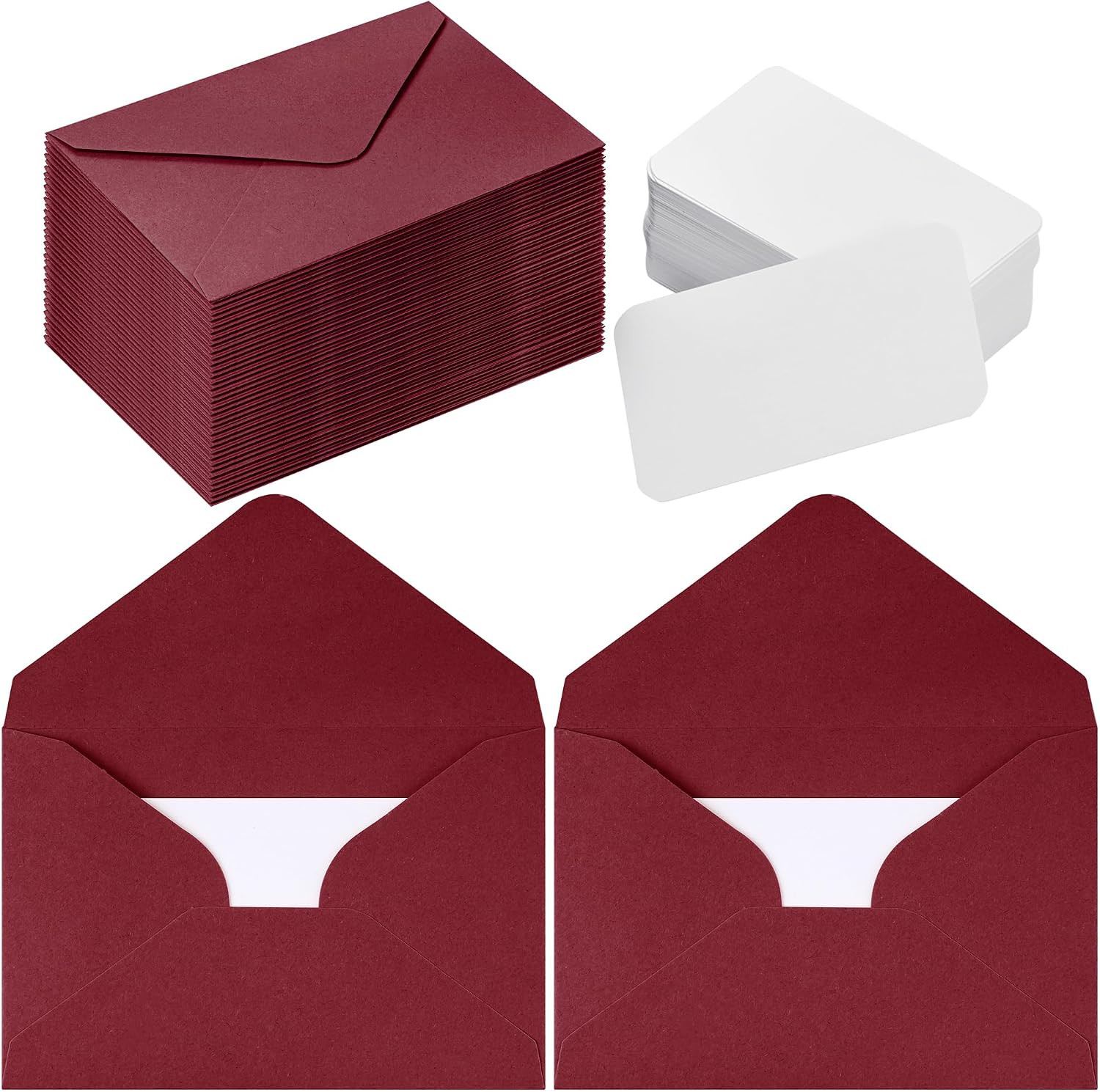 100 Sets Small Envelopes with Small Blank Gift Business Card Wedding Invitation
