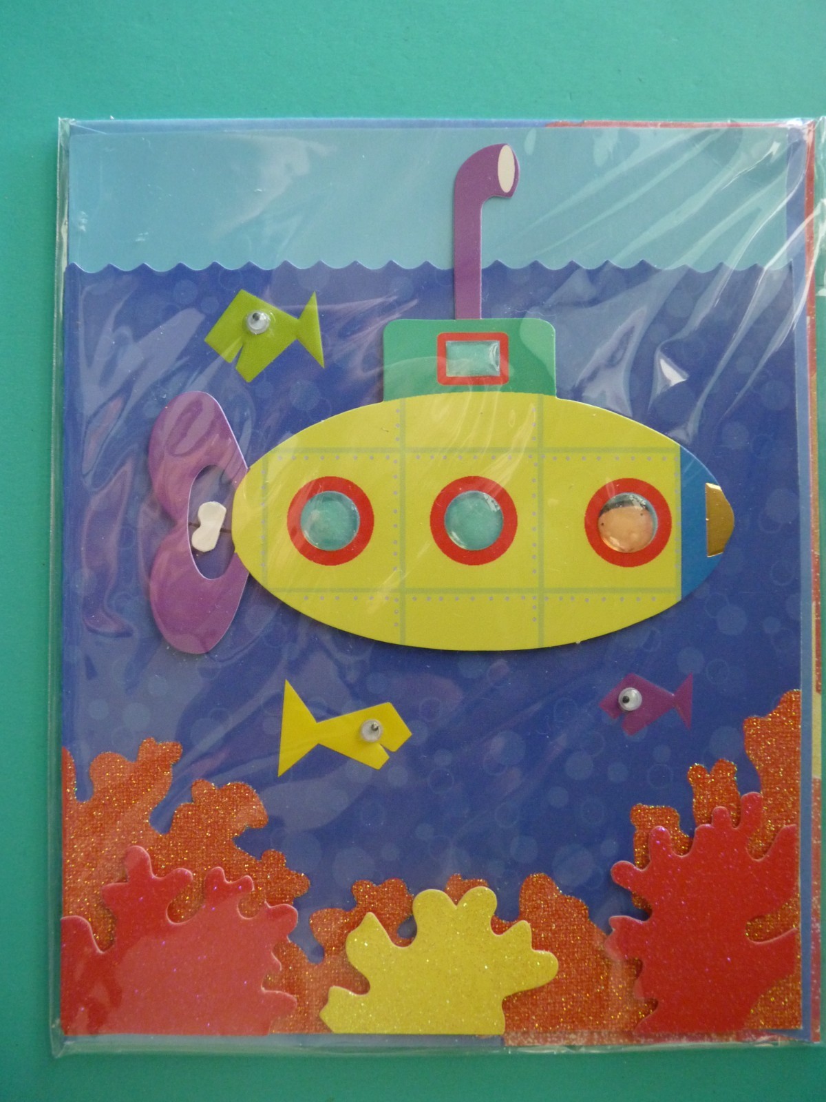 Birthday Greeting Card 3-D Embellished For a Child SUBMARINE- Paper Magic Group