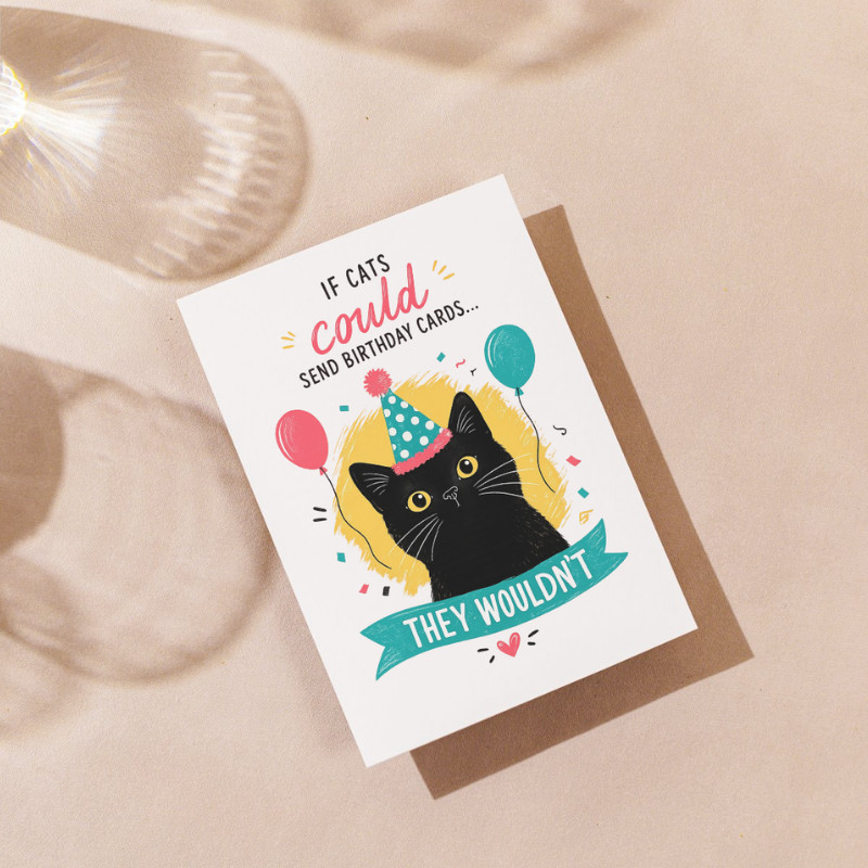 Funny Cat Birthday Card Rude Humor Greeting Card for Best Friend