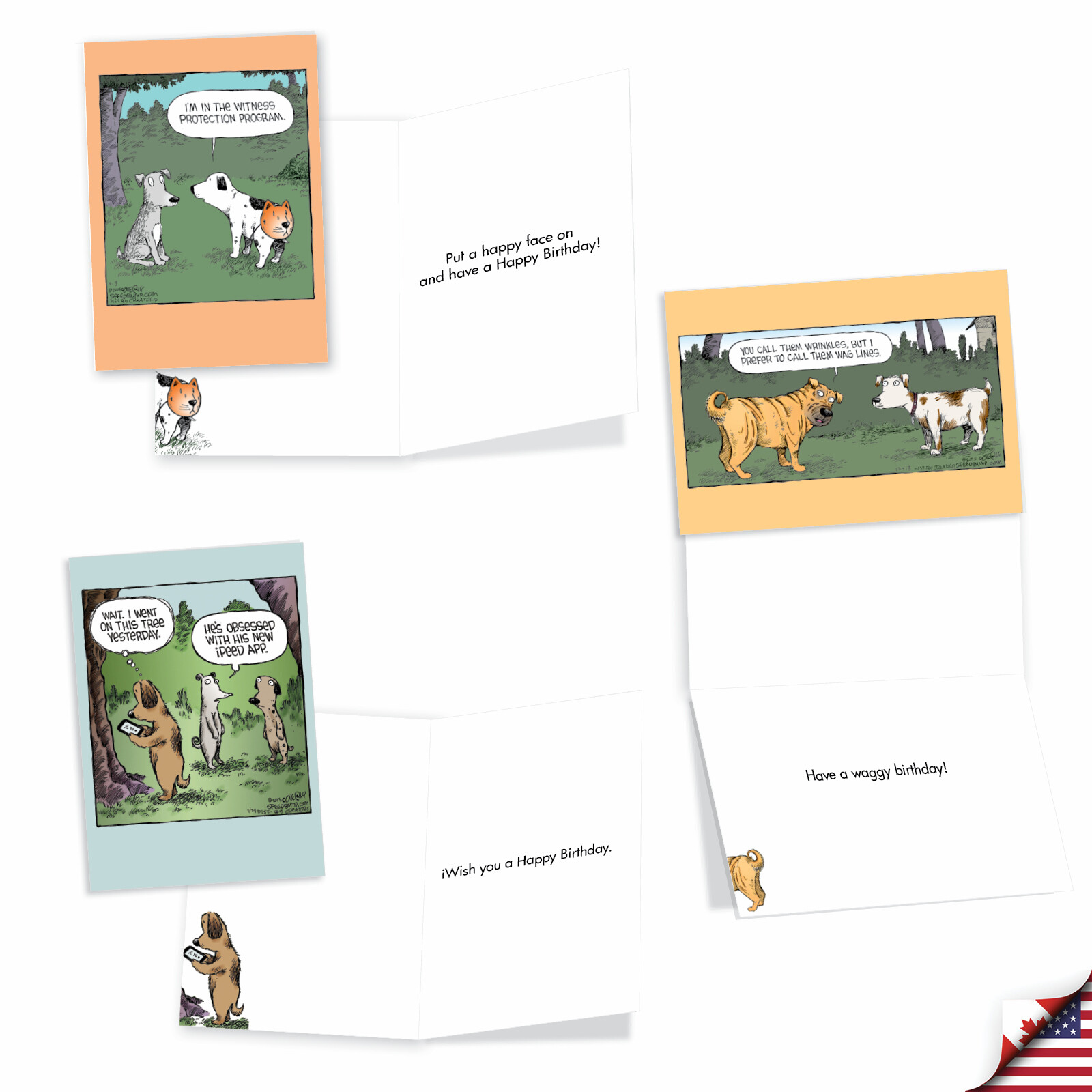 Dave Coverly’s Dog Days: Funny Mixed Set of 10 Cards with Envelopes