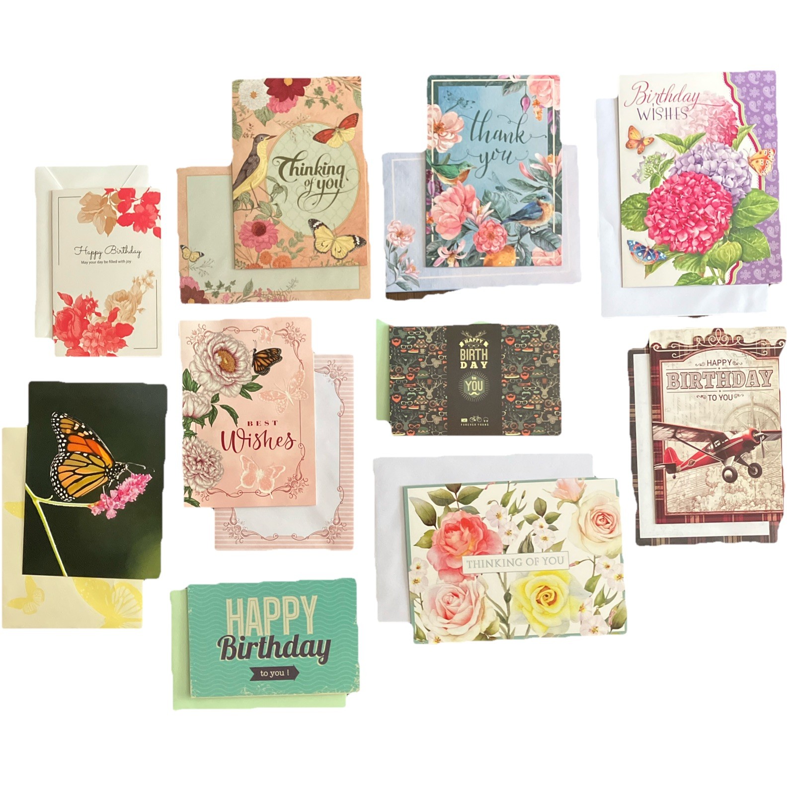 Lot Assorted Greeting Cards Bday Thinking Of You Best Wishes Blank Male Female