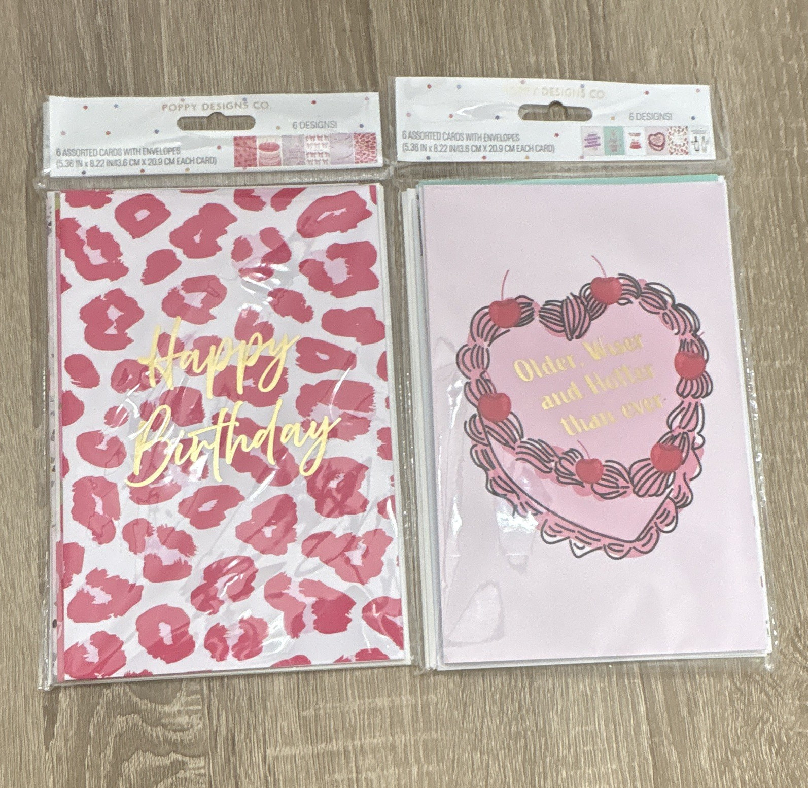 Poppy Designs Co. Birthday Greeting Cards Bulk w/ Envelopes, Folded 5.36×8.22″