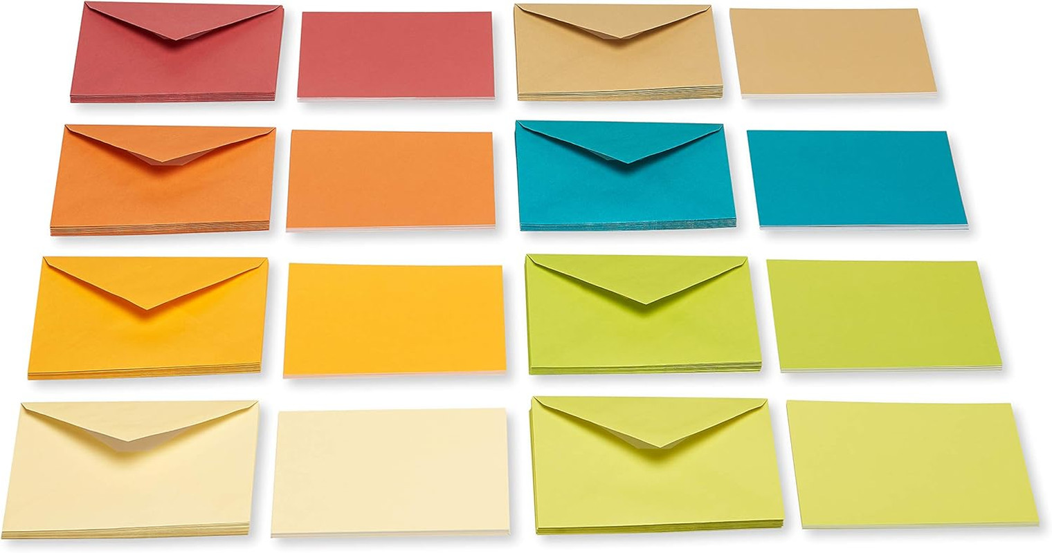 Single Panel Blank Cards with Envelopes, Earthtone Colors (100-Count)