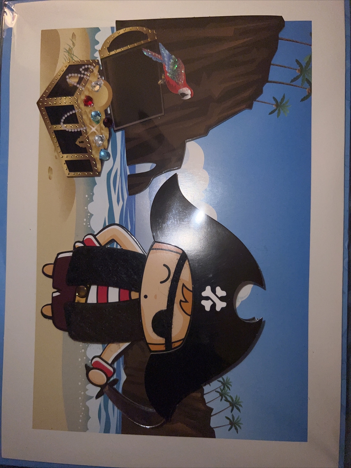 Burgoyne 3D Adorable Glitter & Gems Pirate “Birthday” Card