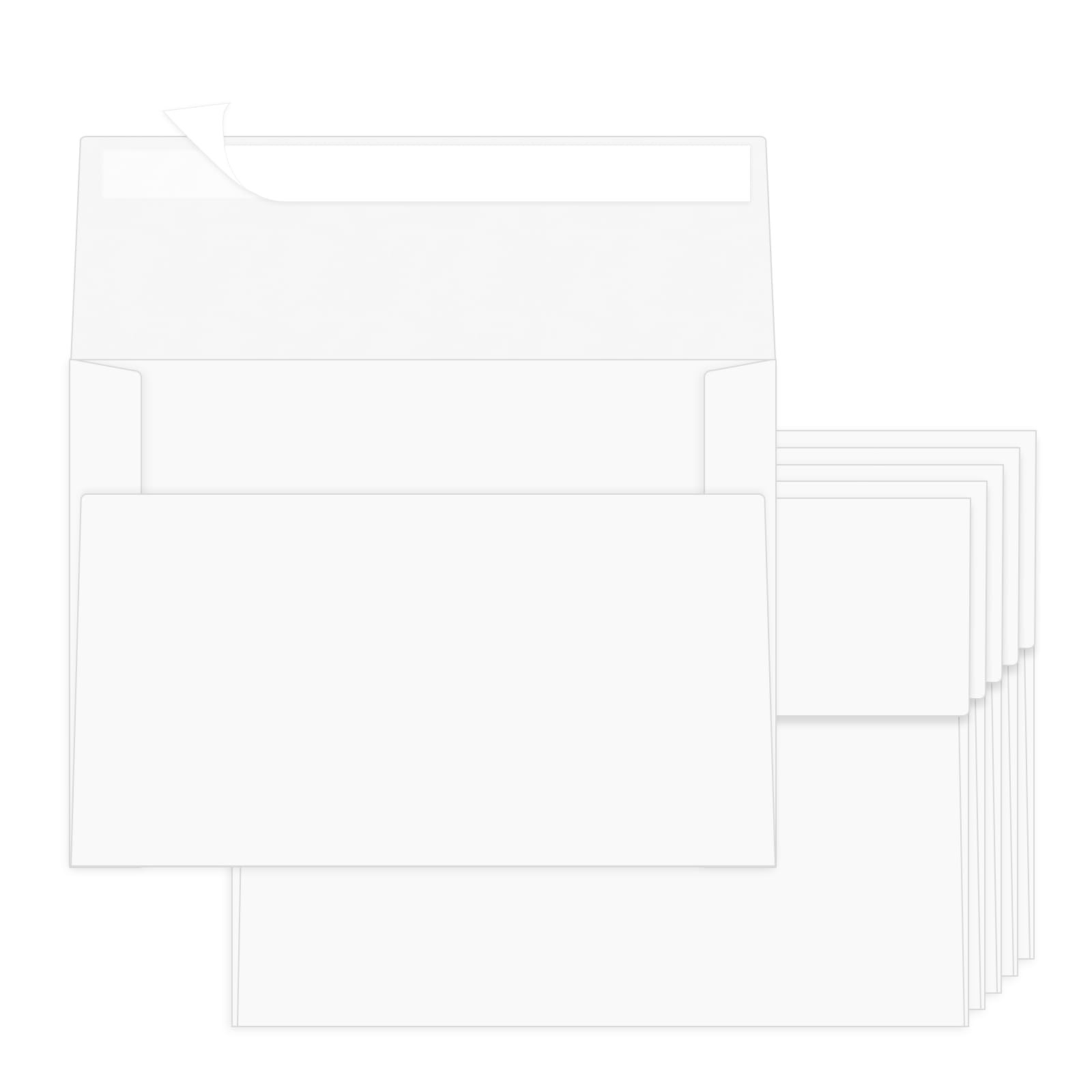 100 PCS A2 Envelopes White 4.375×5.75 Self Seal For Invitations Wedding Cards