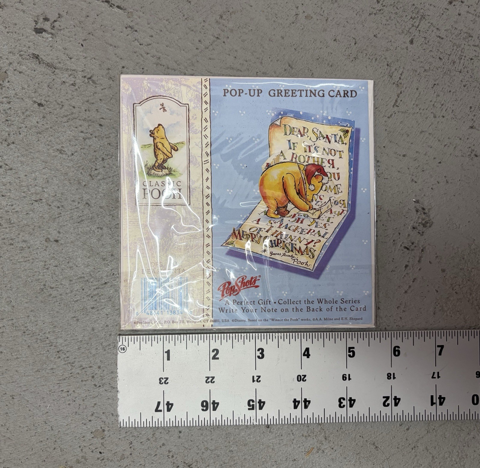 Classic Winnie Pooh DEAR SANTA 3D Pop-Up Greeting Card PopShots NEW Christmas