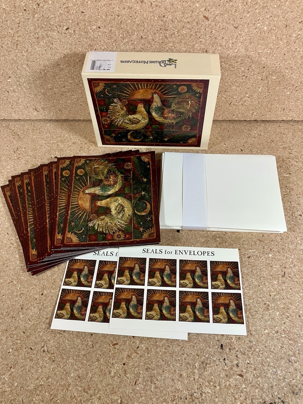 Vintage Lang by SUSAN WINGET Blank Note Cards Boxed CELESTIAL ROOSTER 13 cards
