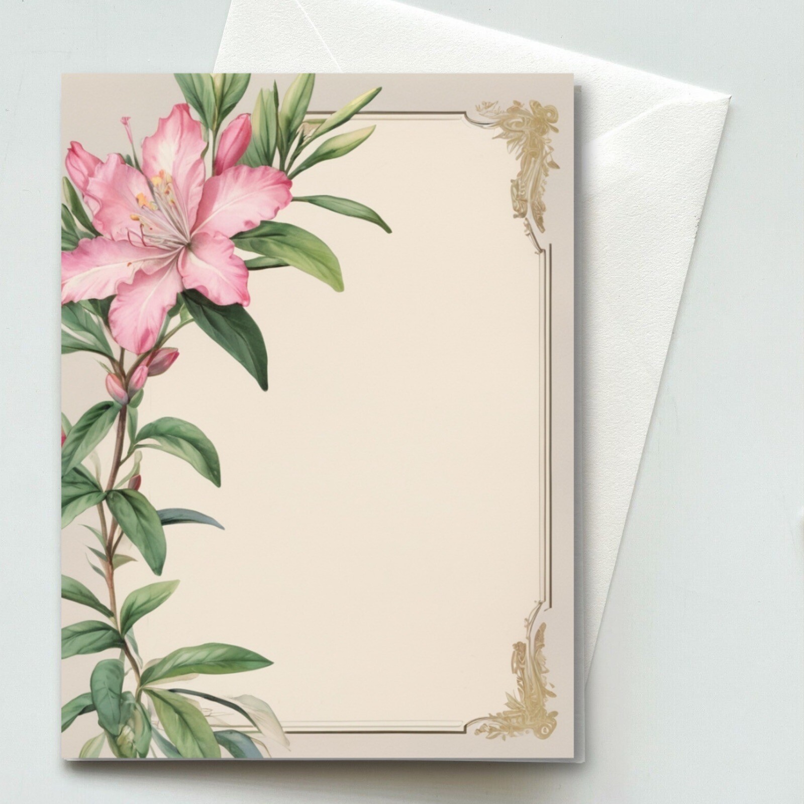 Florals #8 Greeting Card & Envelope – Watercolor Illustration – Blank A2