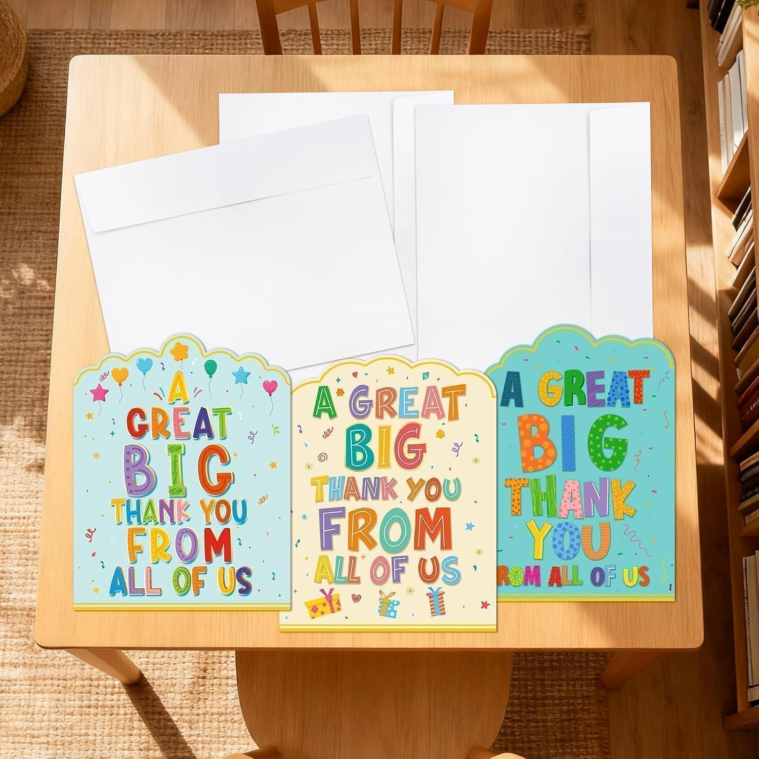 Large Thank You Cards 3PCS 14 X 11 Inch Jumbo Colorful Thank You Cards for Teach