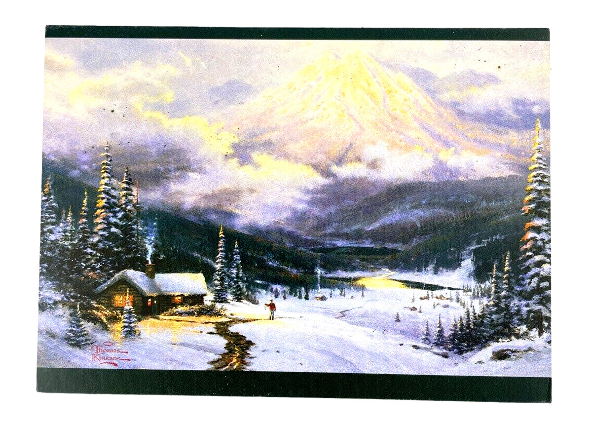 Thomas Kinkade Blank Greeting Cards The Warmth of Home 2005 Cabin on Snowy Day