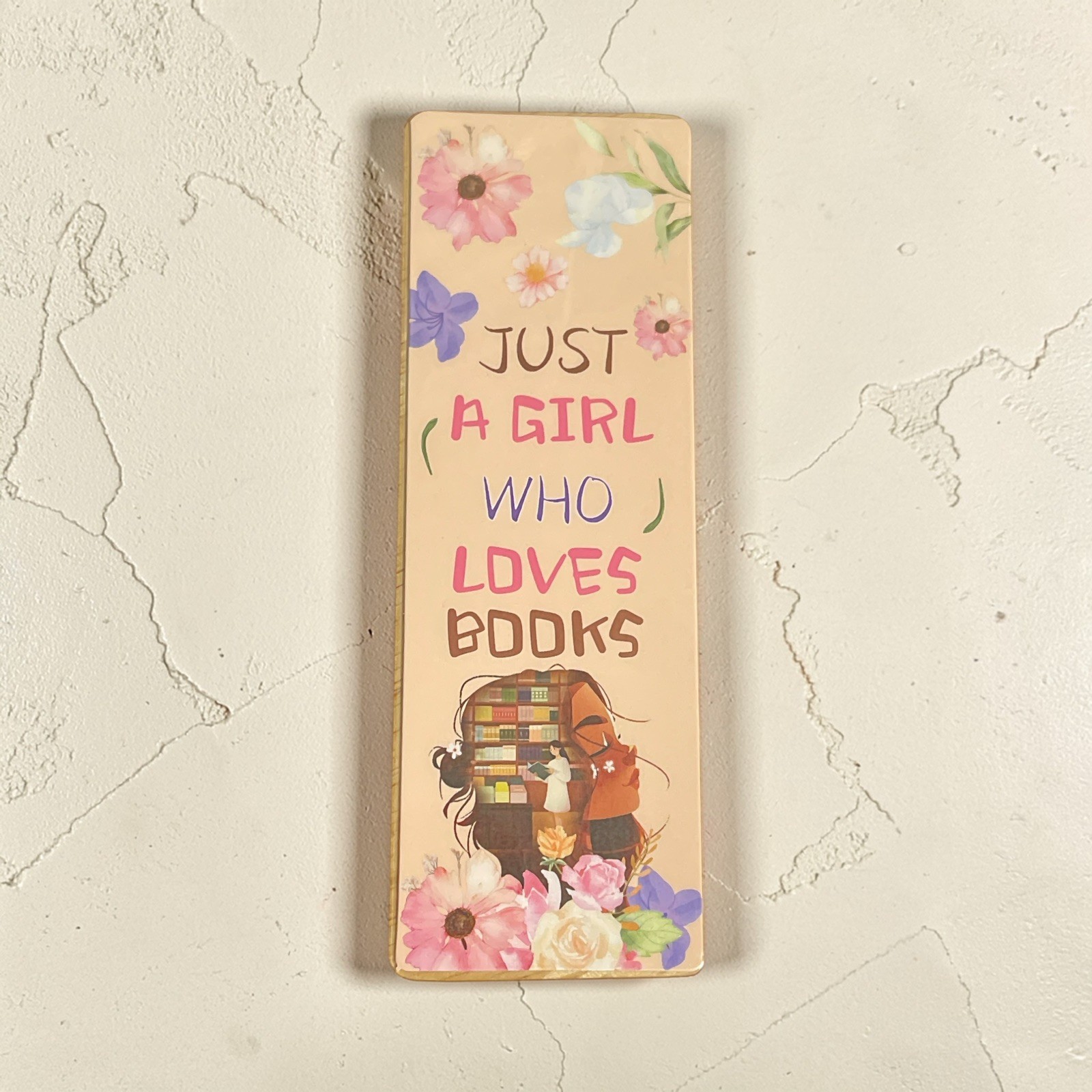 Just A Girl Who Loves Books Laminated Bookmark, Double Sided 2” x 6”