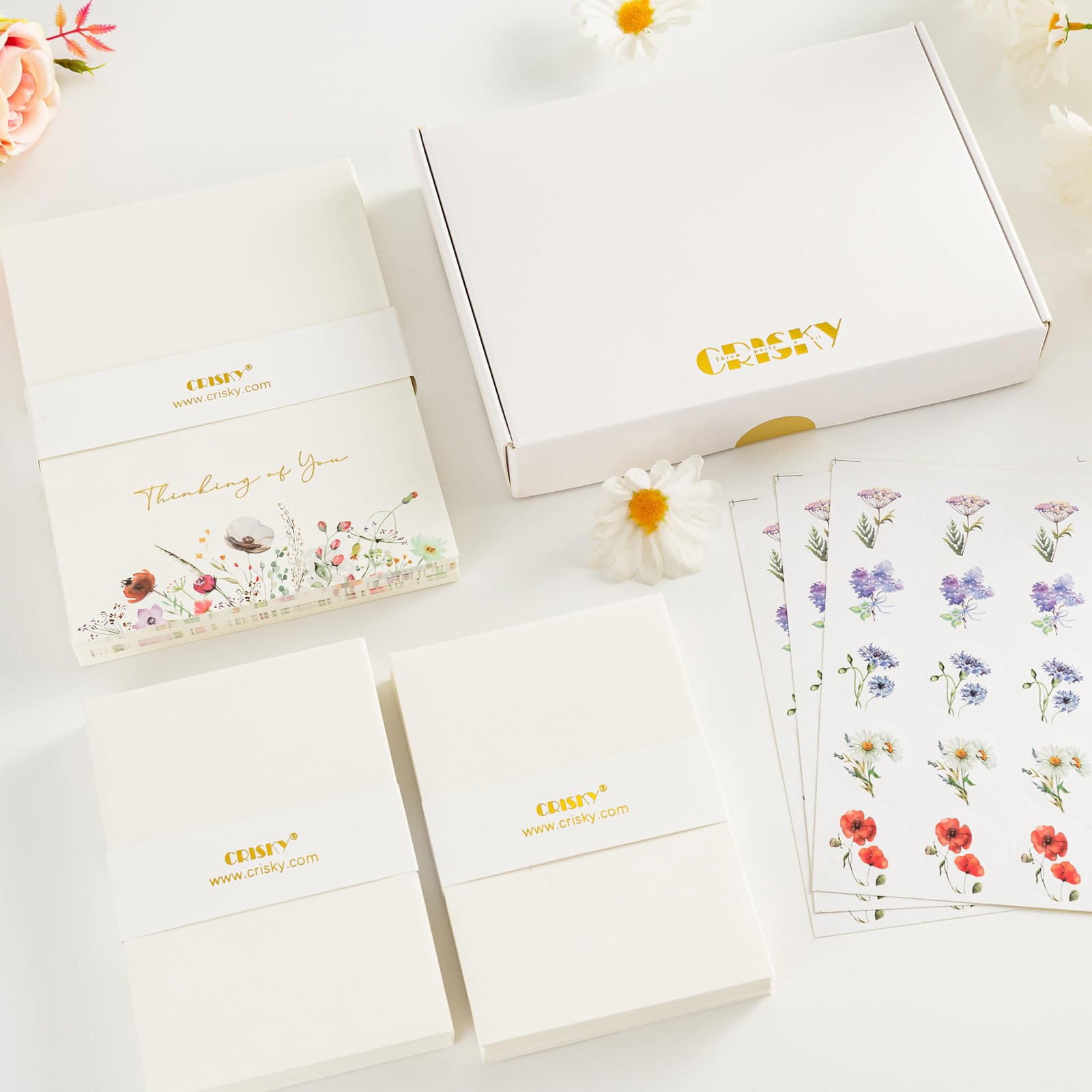 25 Pack Thinking of You Cards with Envelopes 4 Assorted, 4”x6”, Encouragement…