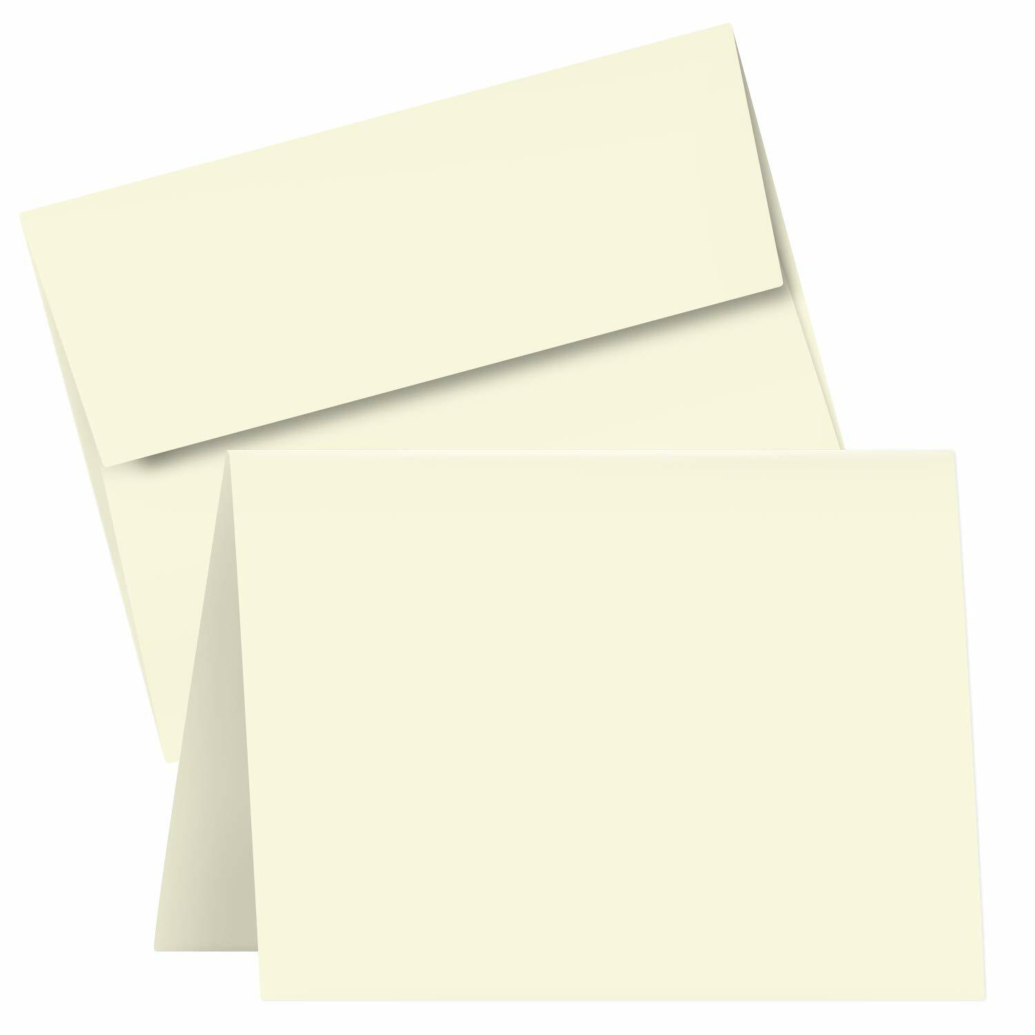A6 Blank Cream Folding Greeting Cards & Envelopes – 50 per Pack