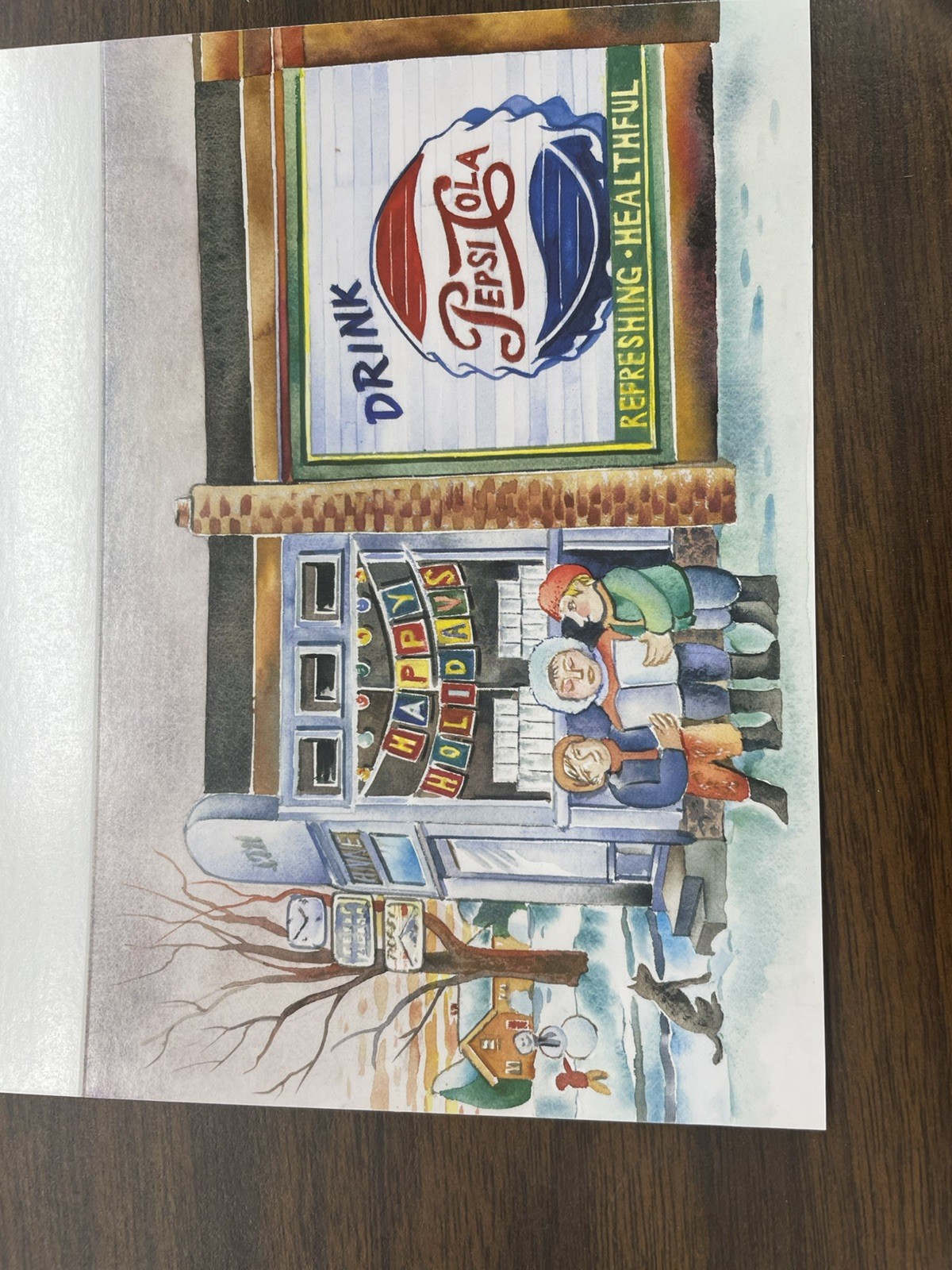 The Mouth And Foot Painting Artists Holiday Carolers With Pepsi Mural Blank Card