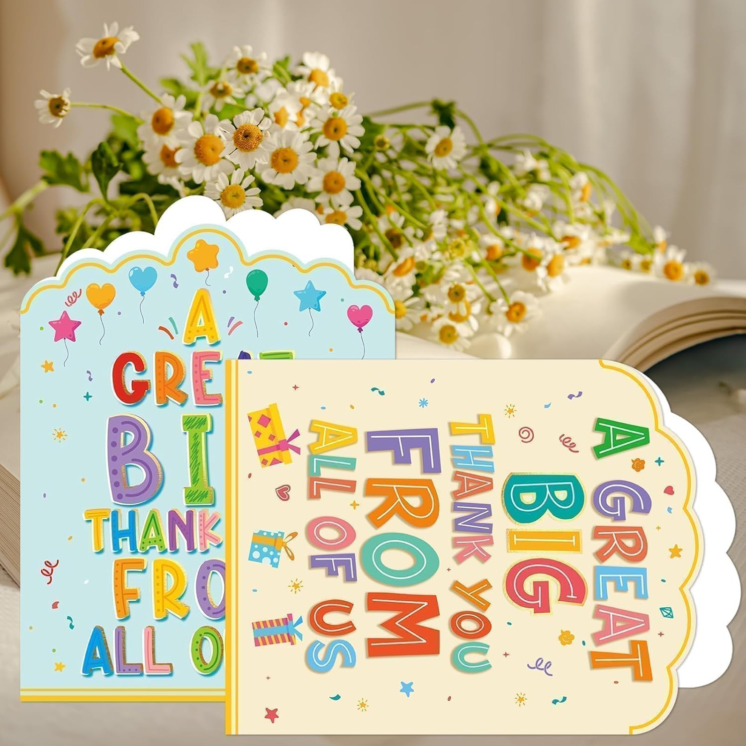 Large Thank You Cards 3PCS 14 X 11 Inch Jumbo Colorful Thank You Cards for Teach