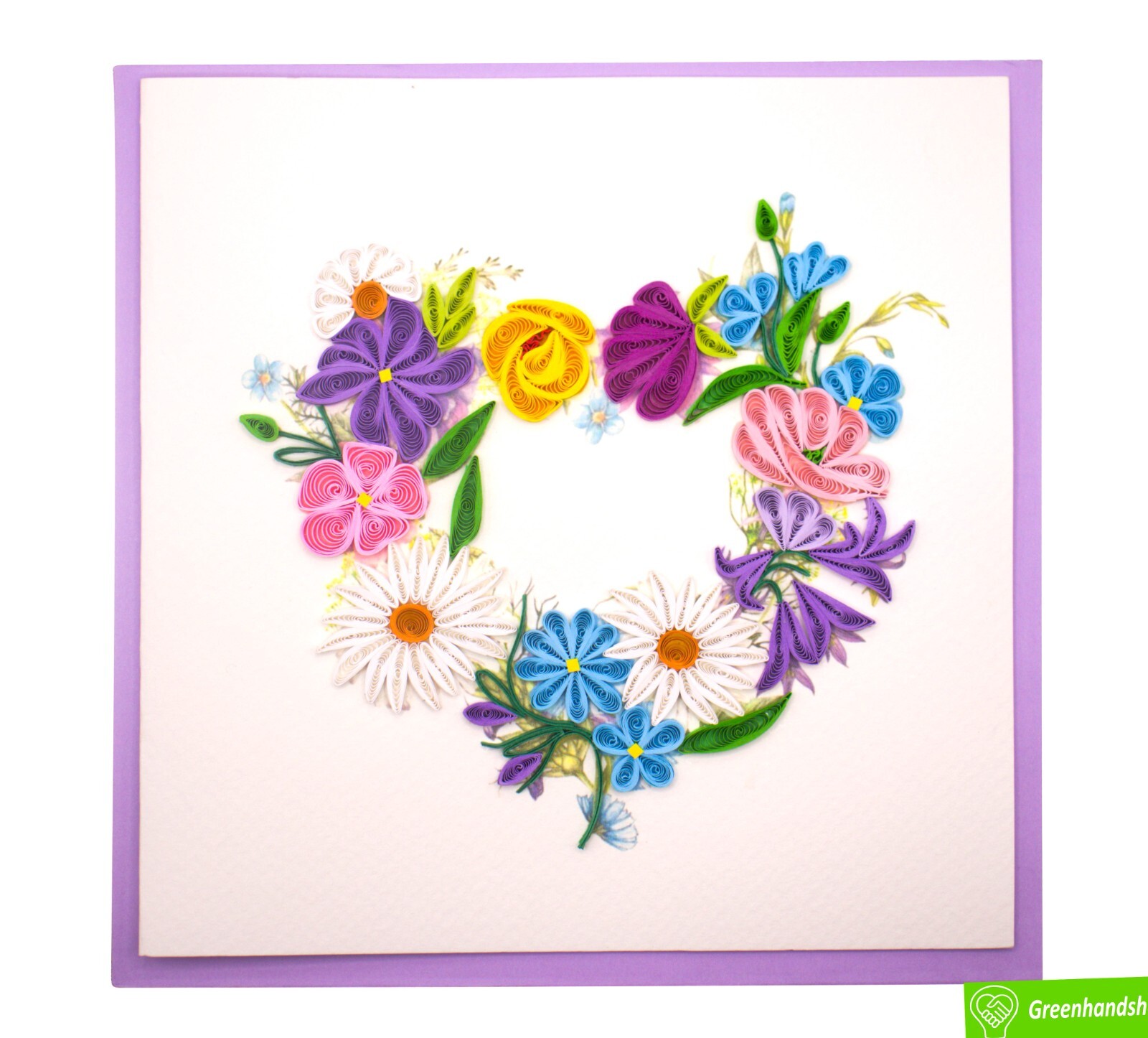 Heart in Bloom Quilling Greeting Card – Unique Dedicated Handmade Art