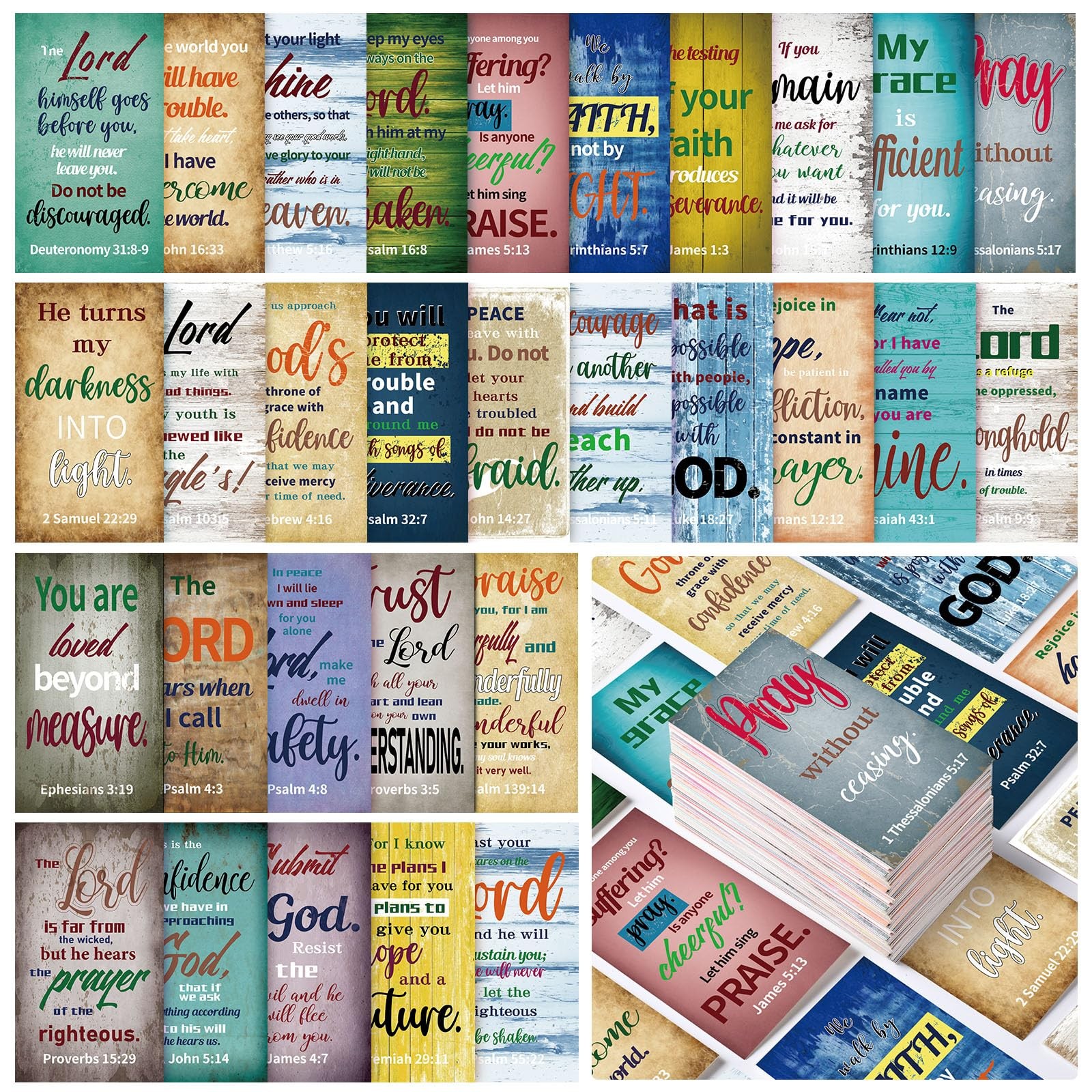 Bible Verse Cards 240PCS Inspirational Scripture Cards Set
