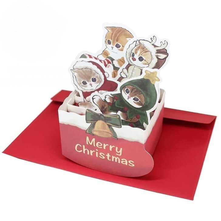 Mofusand ♡3D Christmas card Christmas boot Cat Neko Japan Kawaii
