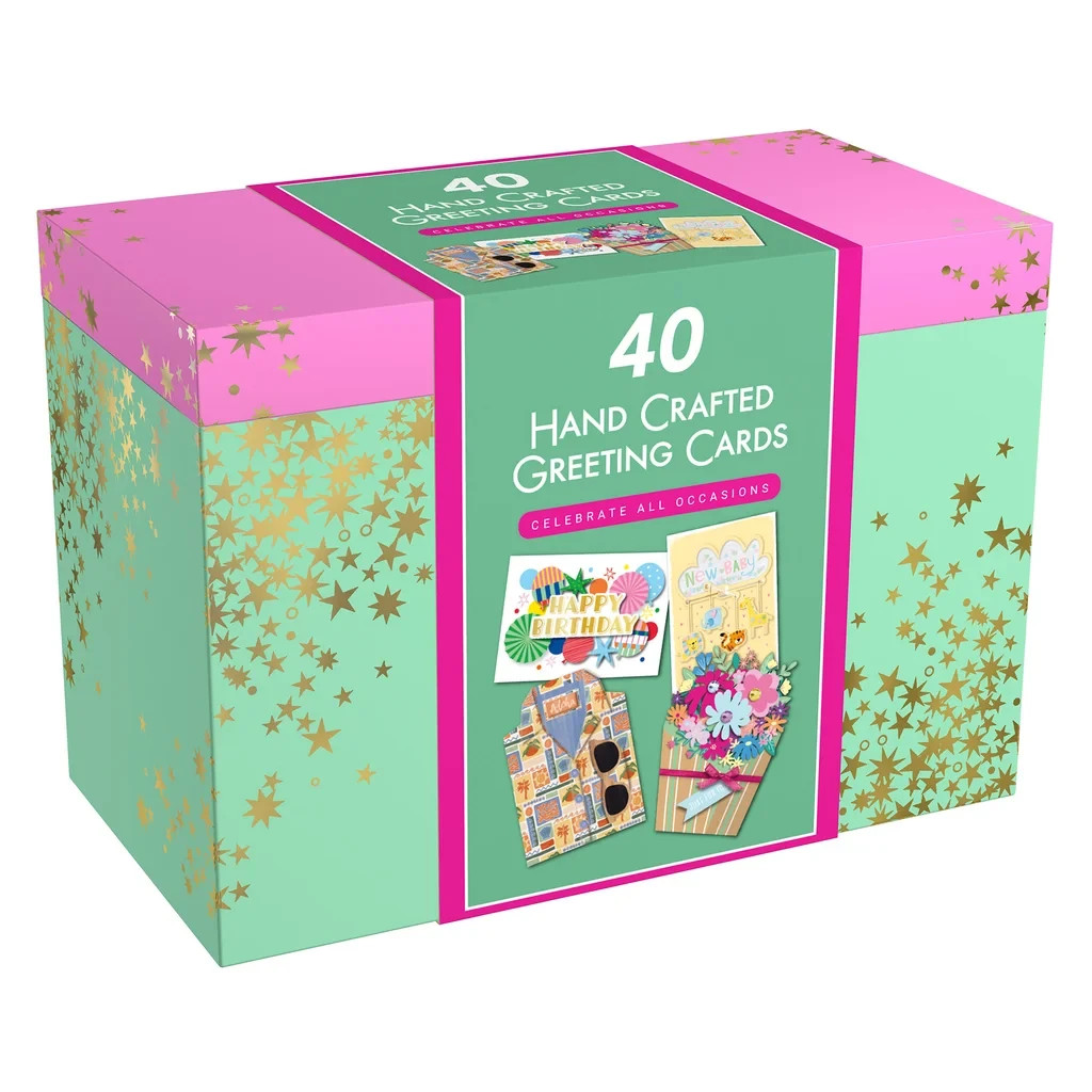 All Occasion Greeting Cards Collection with Envelopes & Storage Box, 40-count