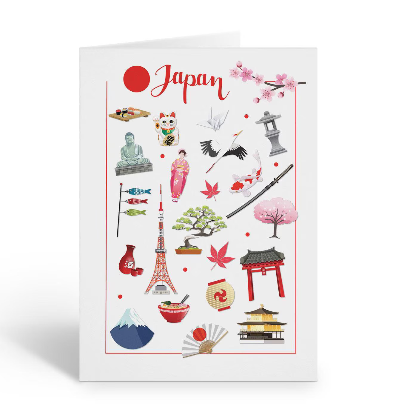 Japanese Culture Themed Note Cards – 10 Note Cards – Japan – B14843