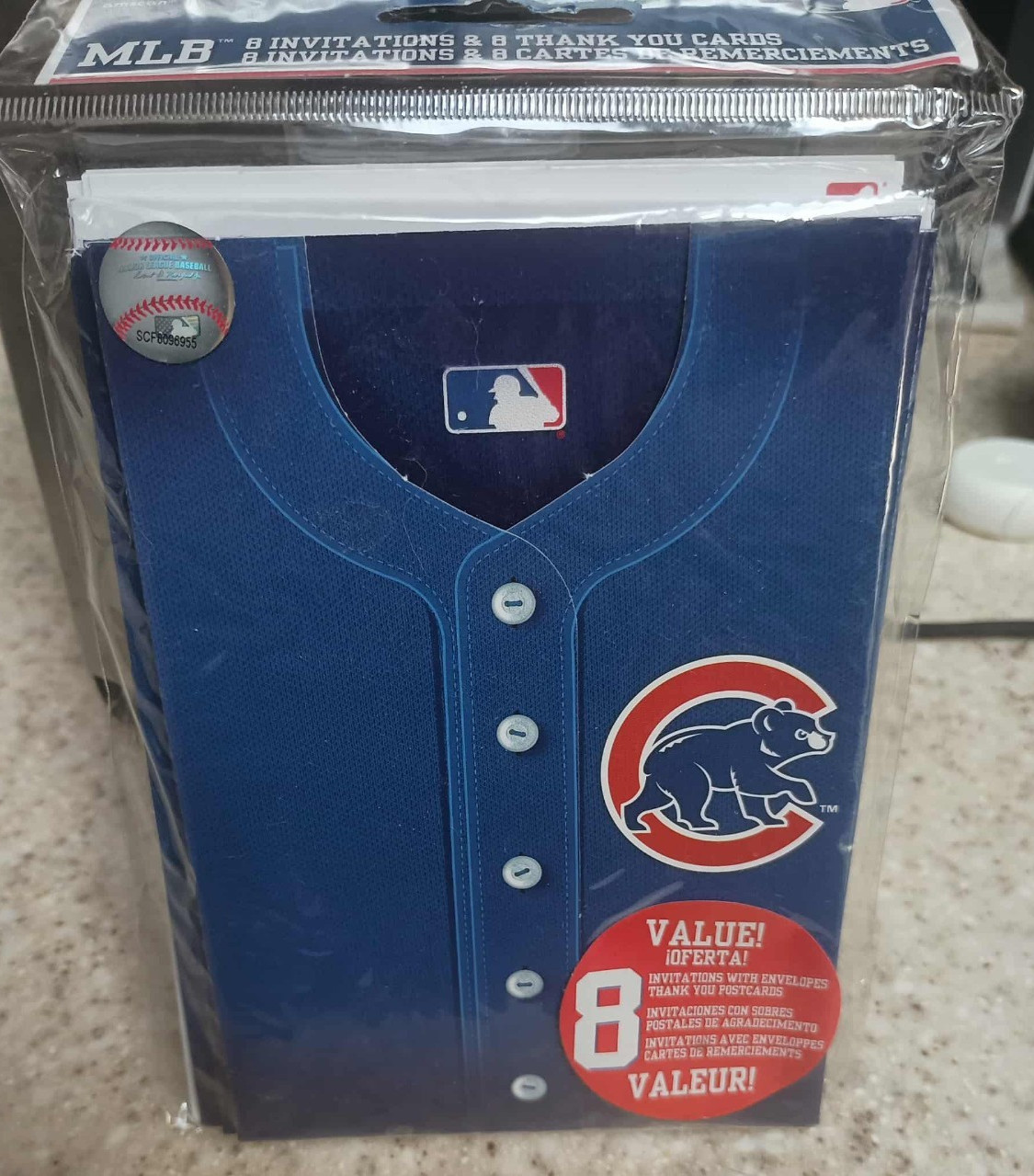 Chcago Cubs BRAND NEW Package 8 Invitations & Thank You Cards MLB Baseball